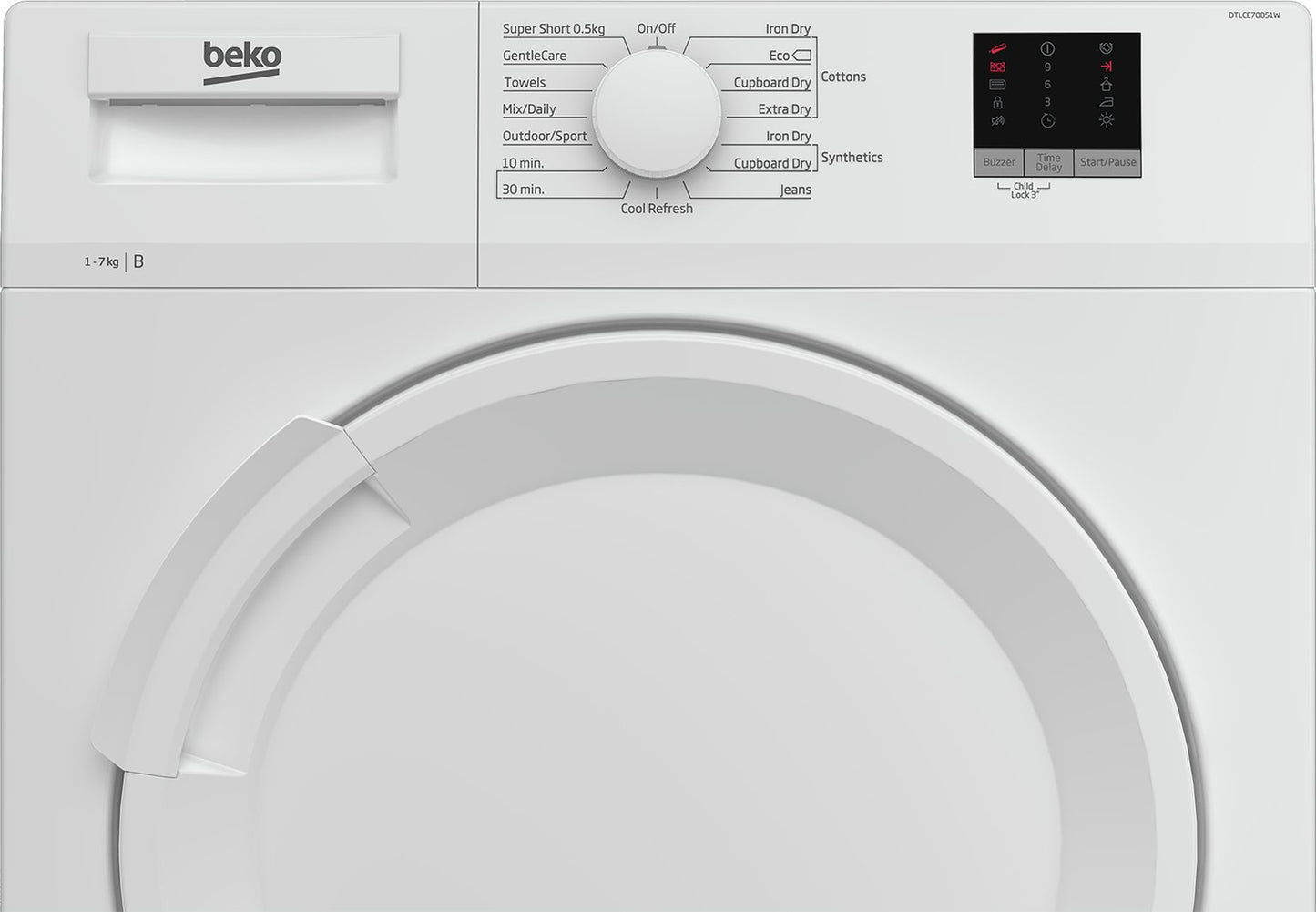 Beko DTLCE70051W 7KG Condenser Tumble Dryer - White