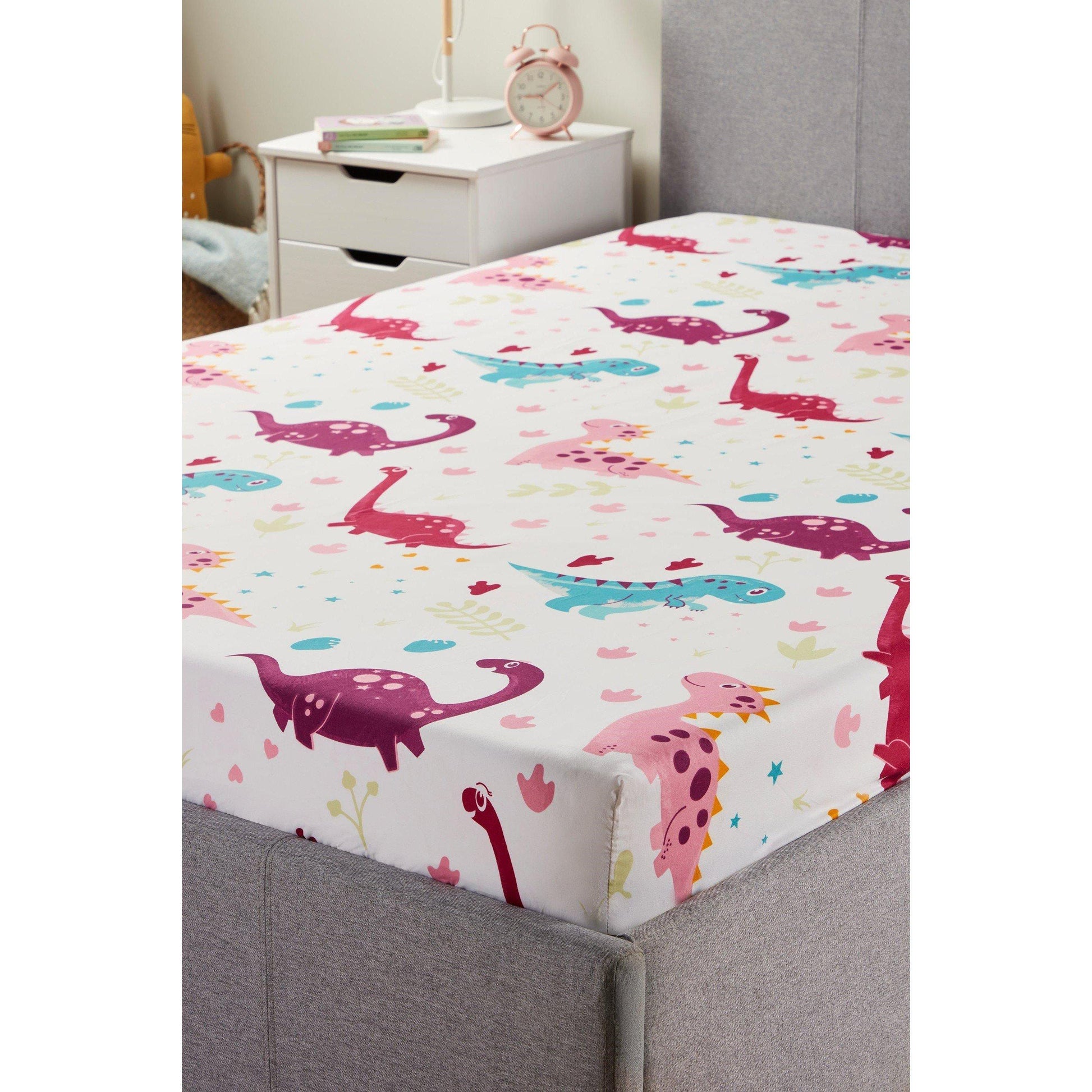 Dino Footprints Kids Fitted Sheet