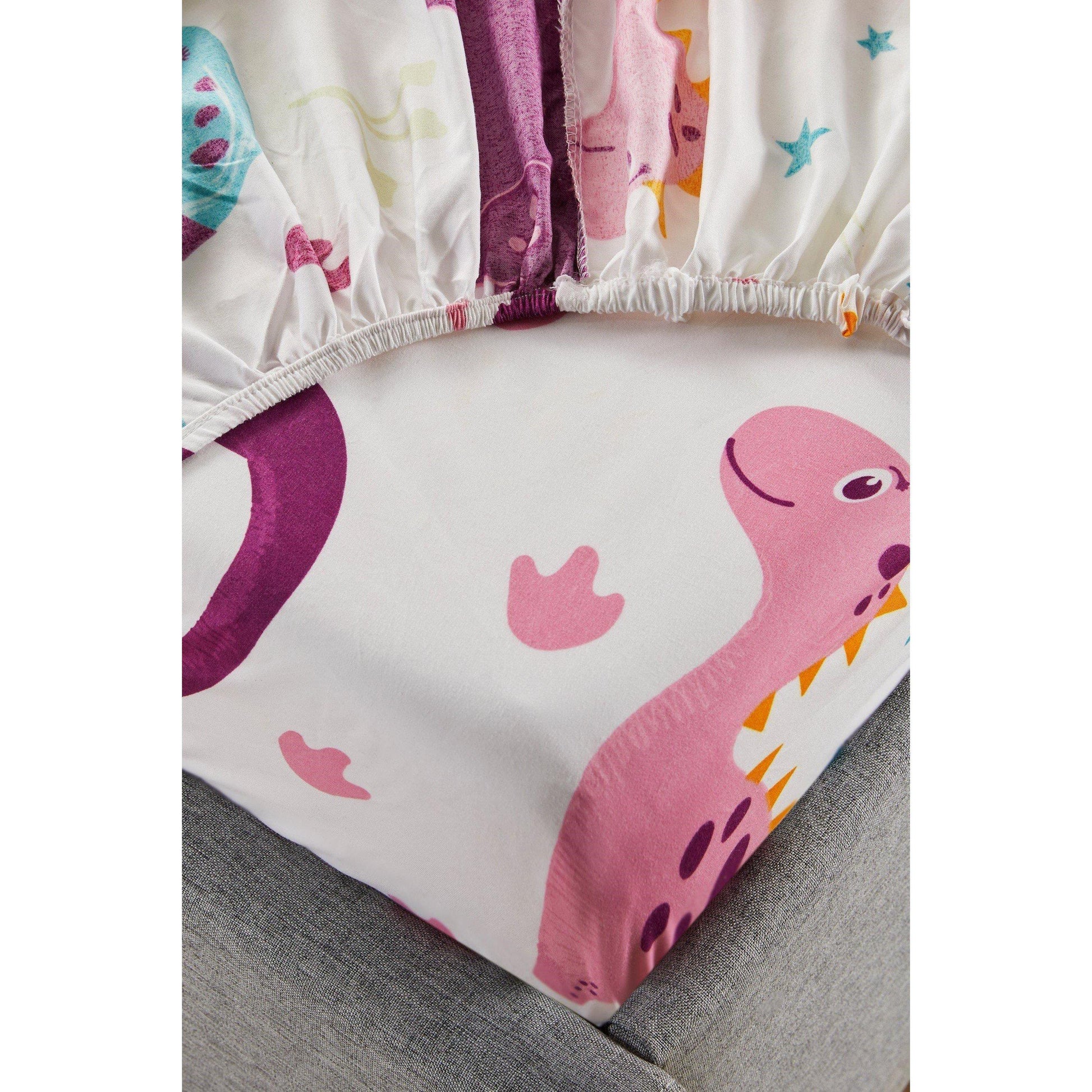 Dino Footprints Kids Fitted Sheet