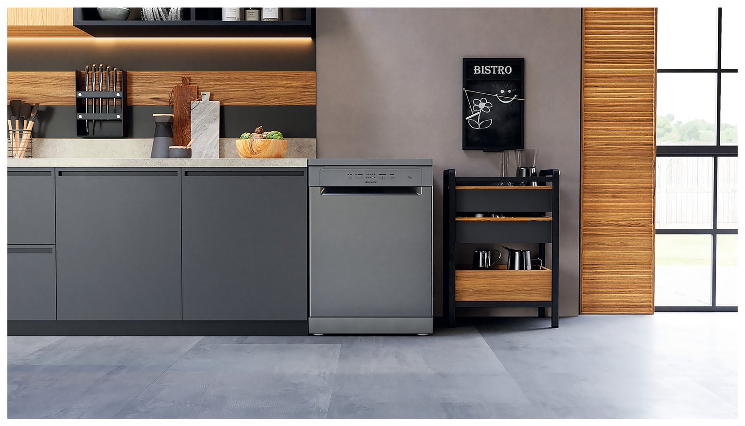 Hotpoint H2FHL626XUK Full Size Dishwasher - Stainless Steel