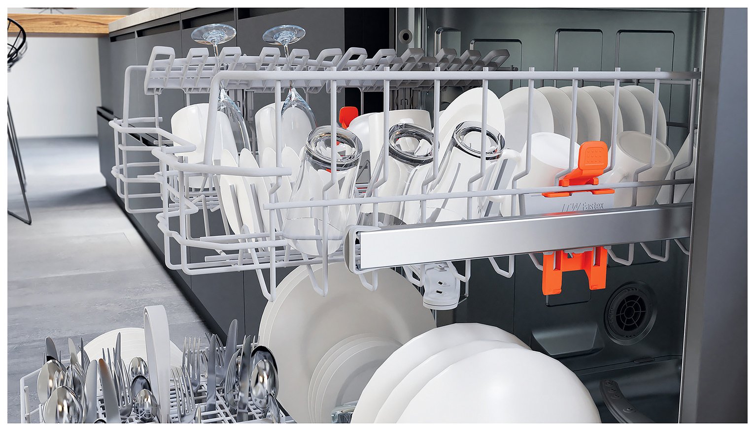 Hotpoint H2FHL626XUK Full Size Dishwasher - Stainless Steel