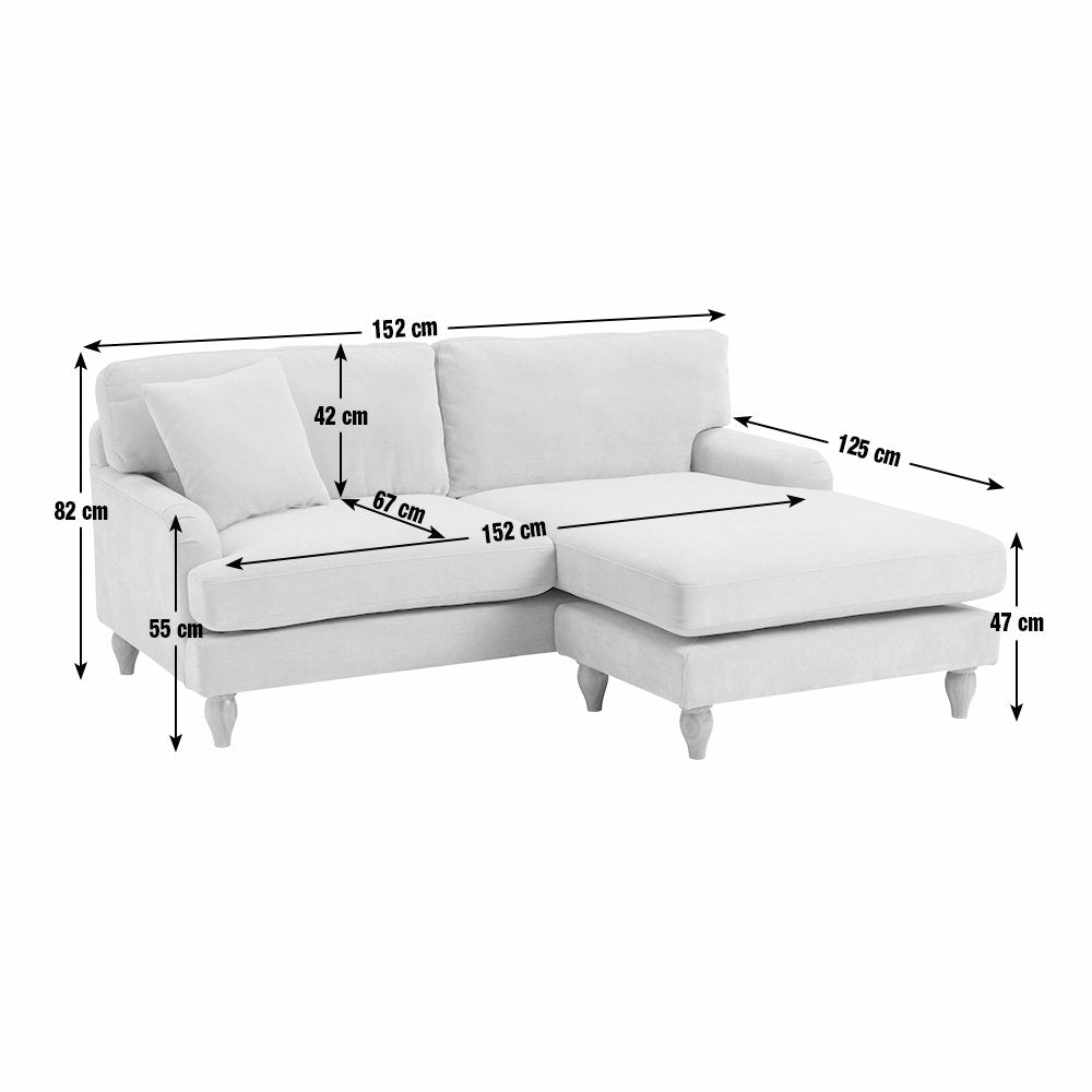 Argos Home Cynthia Fabric Corner Chaise Sofa - Natural