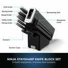 Ninja StaySharp 6 Piece Knife Set, Wood Block & Sharpener