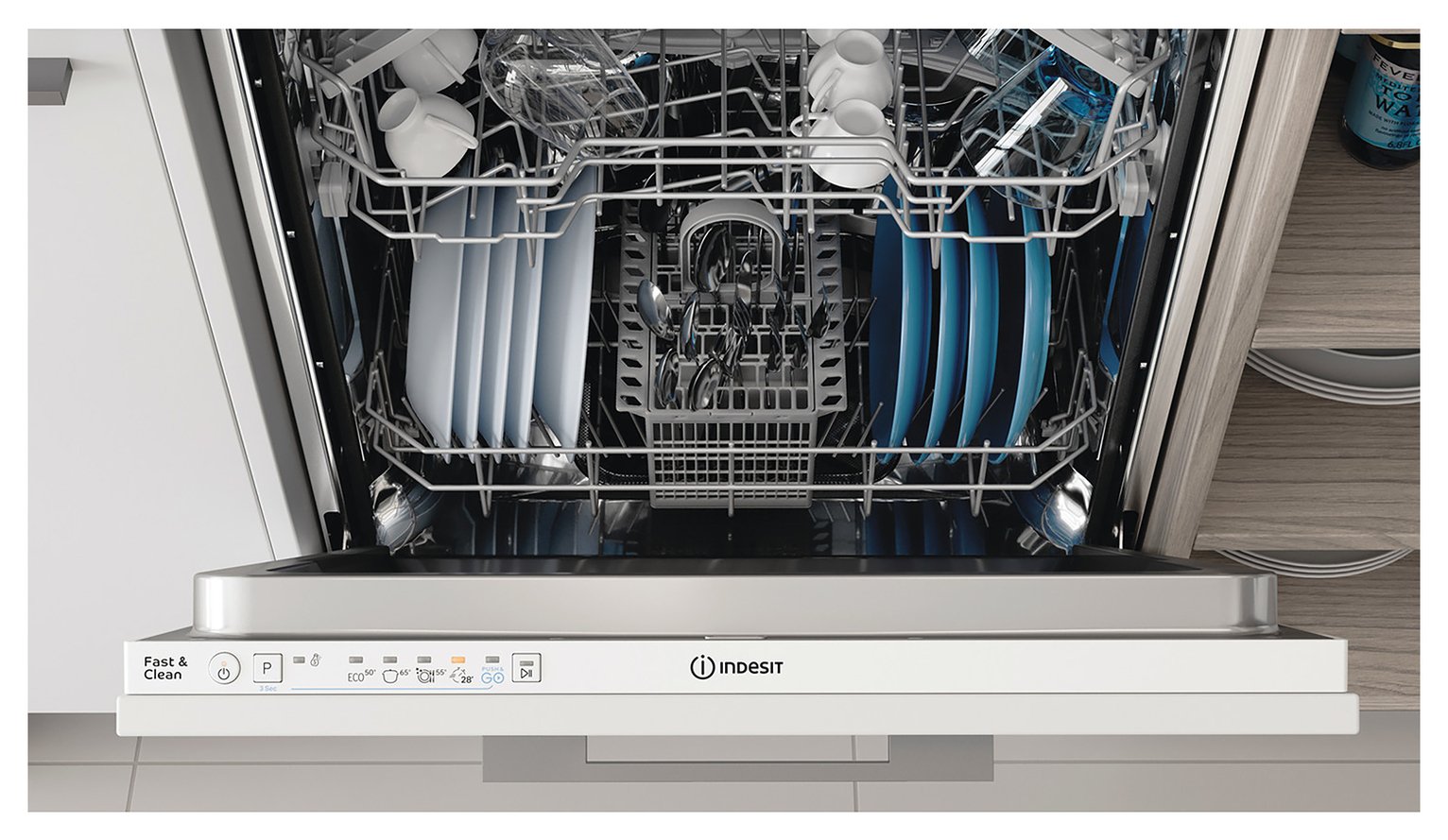 Indesit D2I HL326 UK Full Size Integrated Dishwasher