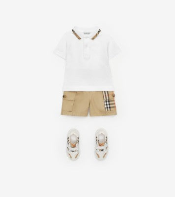 Check Collar Cotton Polo Shirt