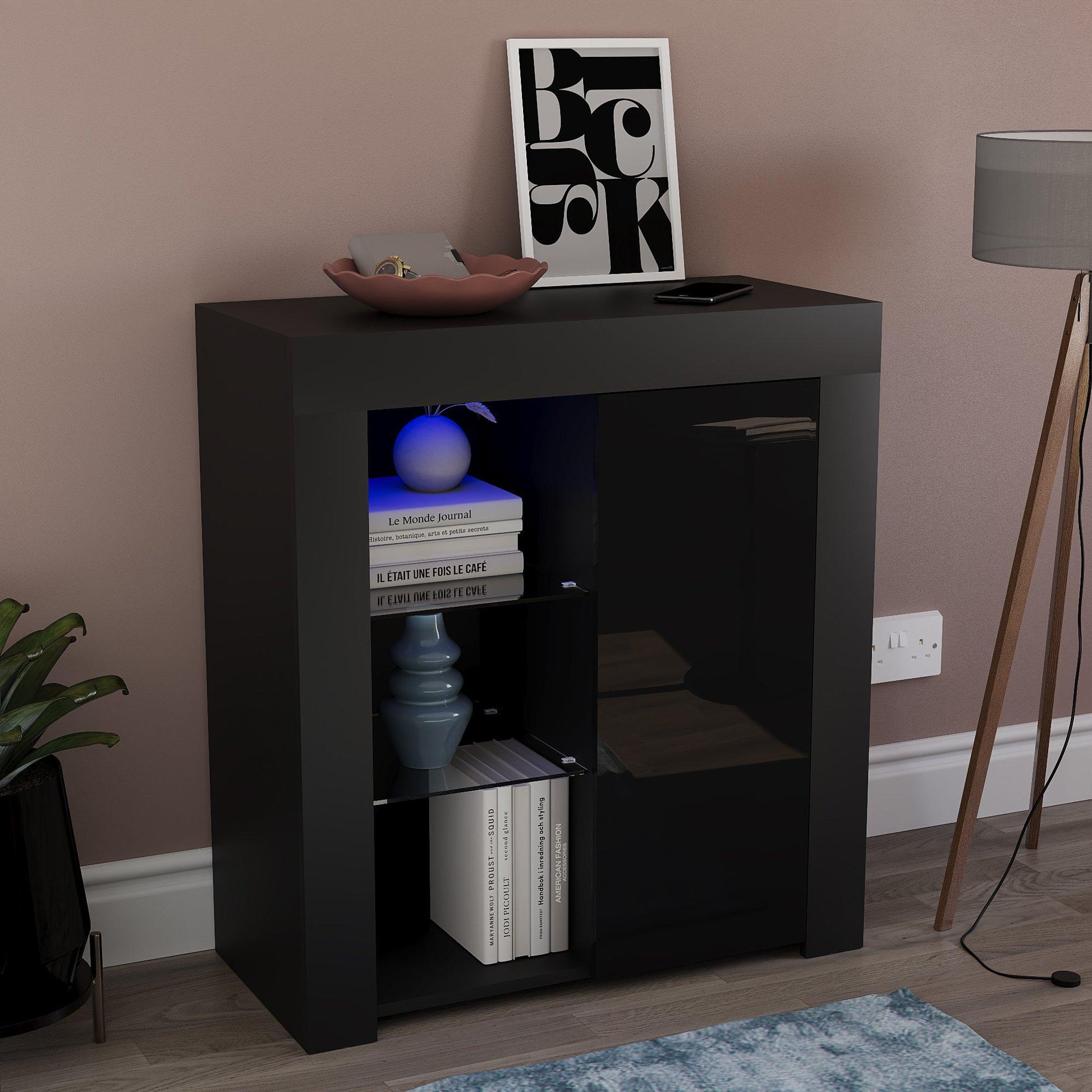 Lassic Vida Designs Azura 1 Door Multi LED Sideboard