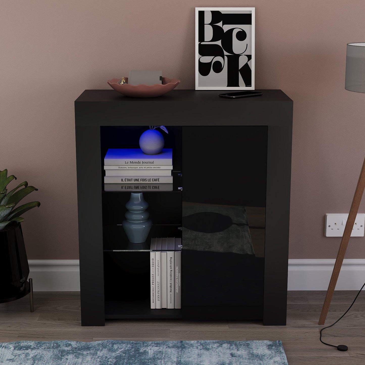Lassic Vida Designs Azura 1 Door Multi LED Sideboard