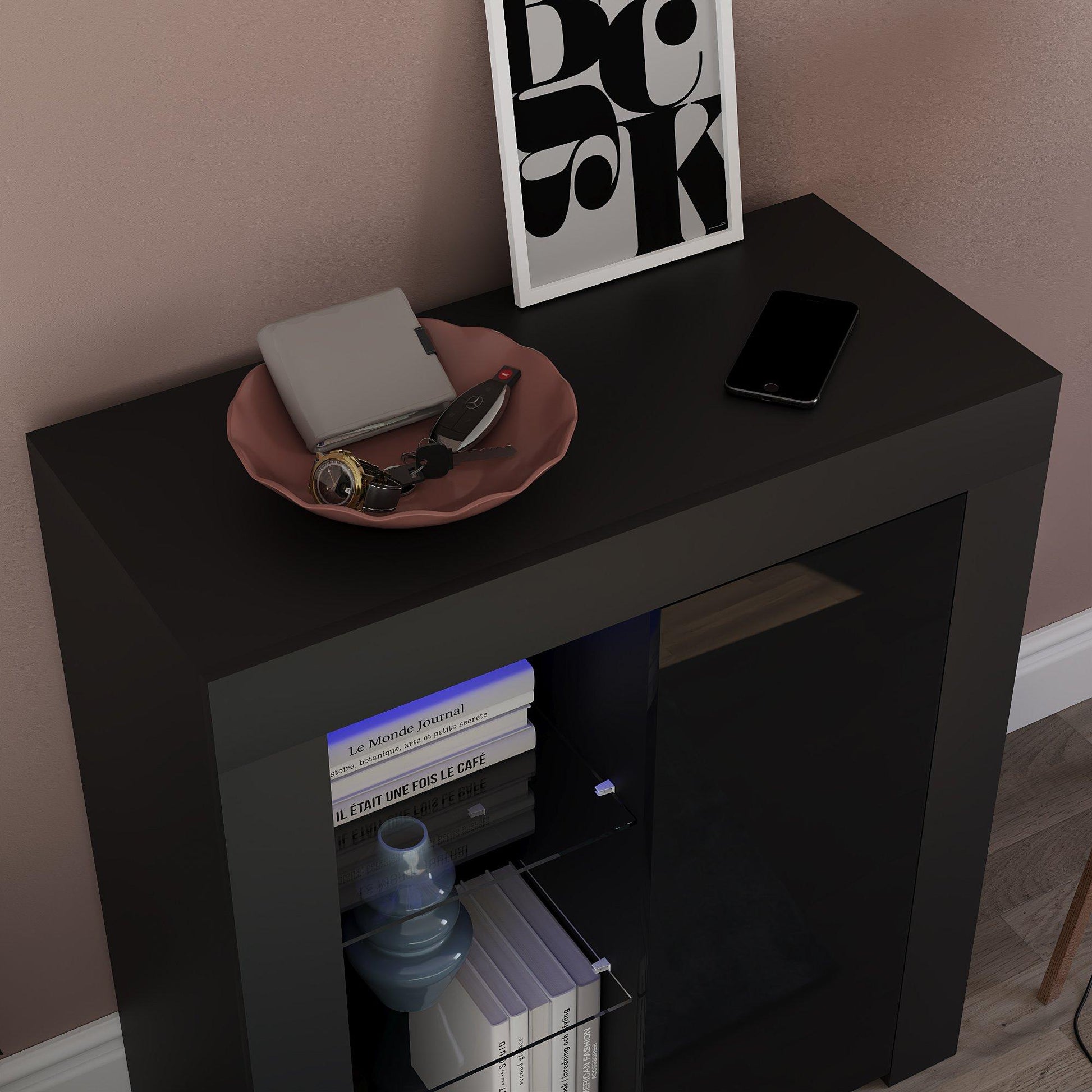 Lassic Vida Designs Azura 1 Door Multi LED Sideboard