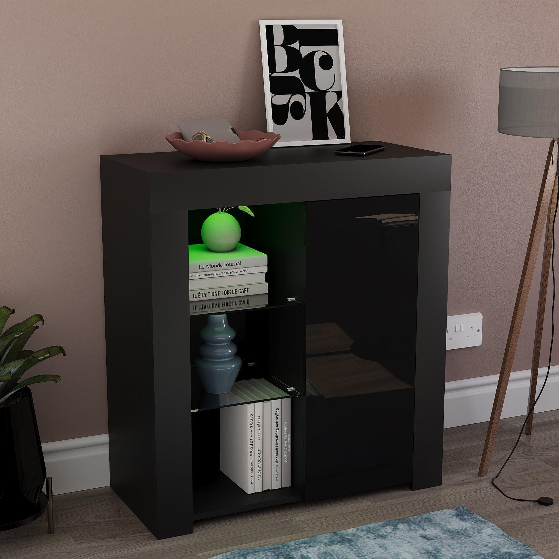 Lassic Vida Designs Azura 1 Door Multi LED Sideboard