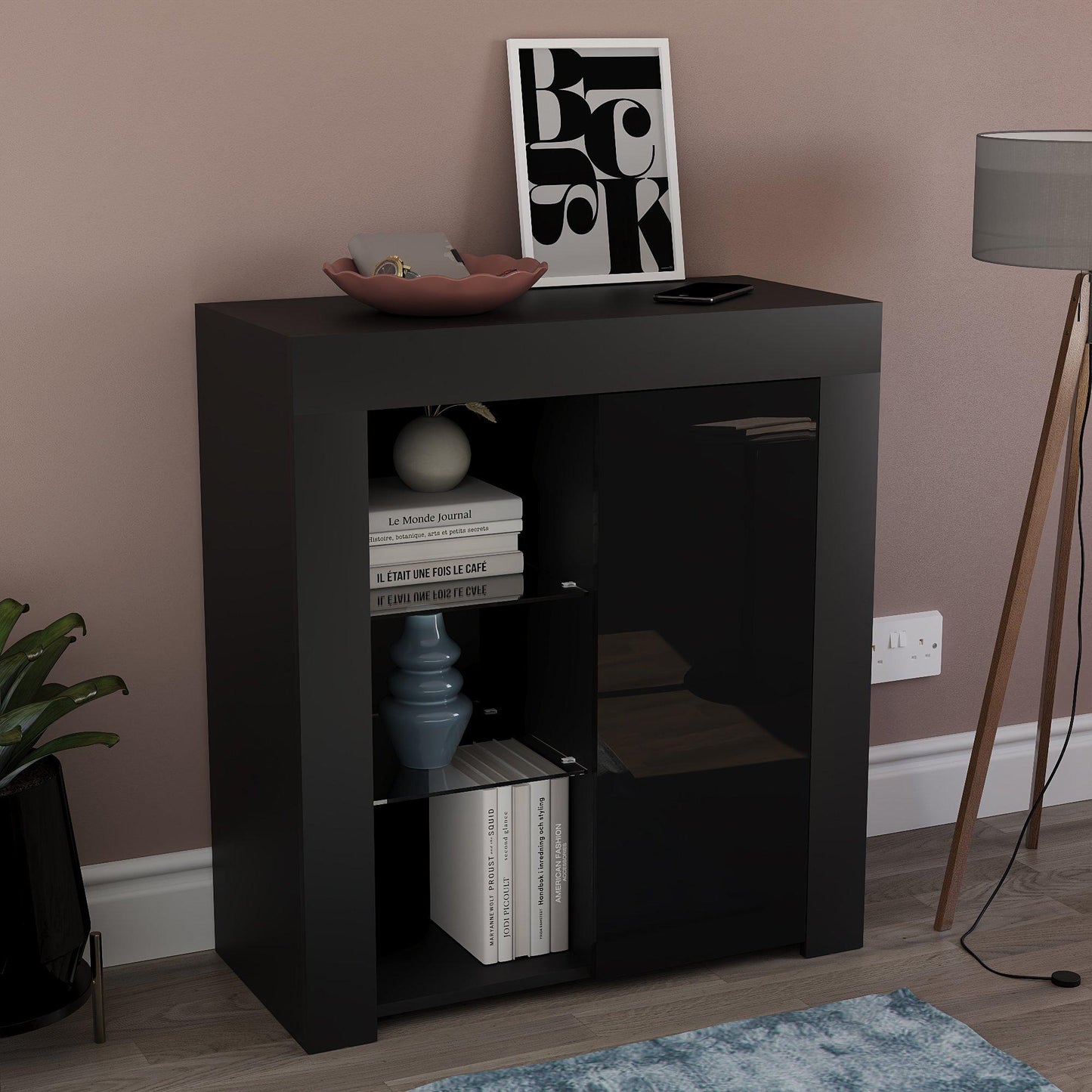 Lassic Vida Designs Azura 1 Door Multi LED Sideboard