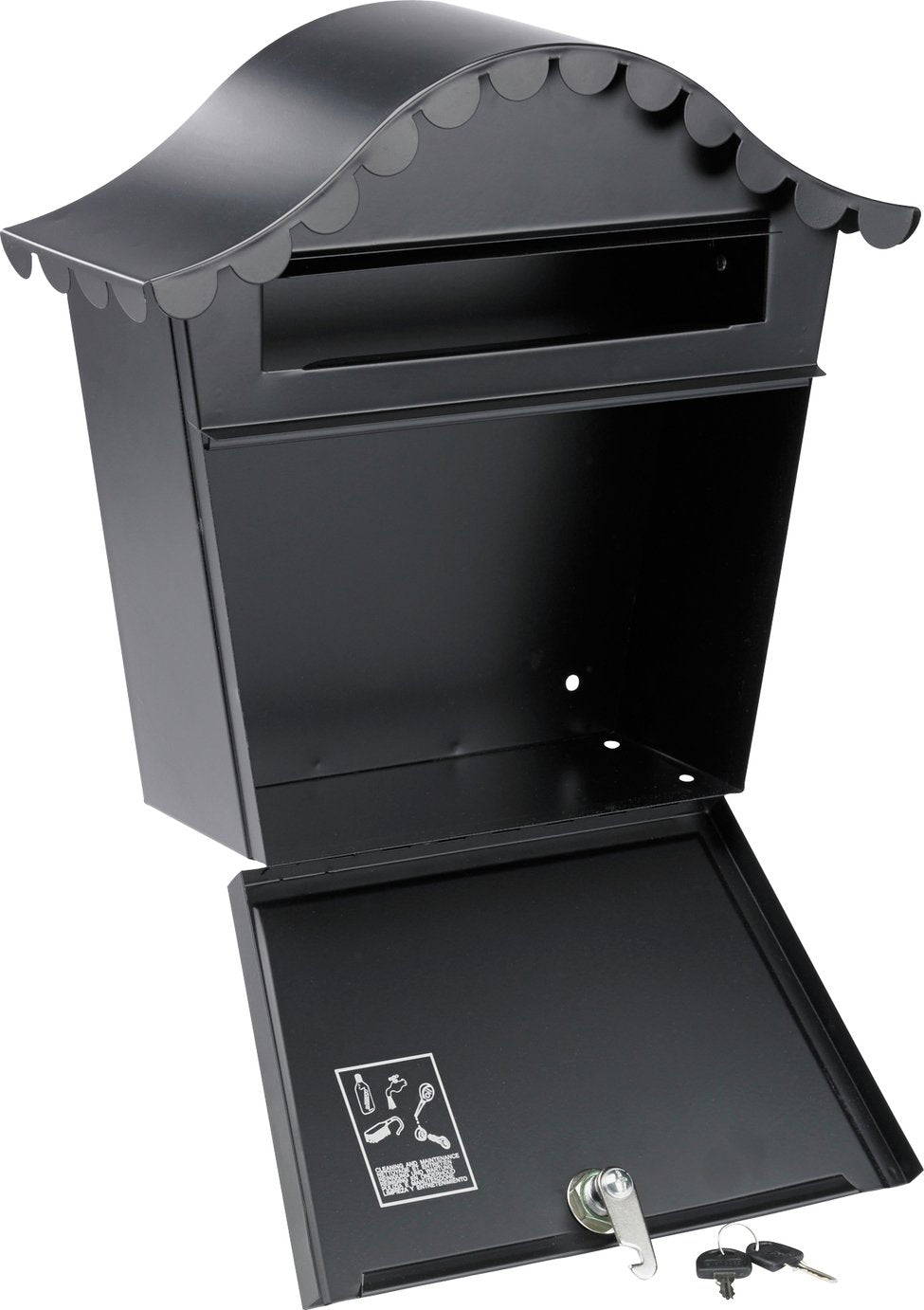 Argos Home Senior Wall Mountable Black Lockable Letter Box