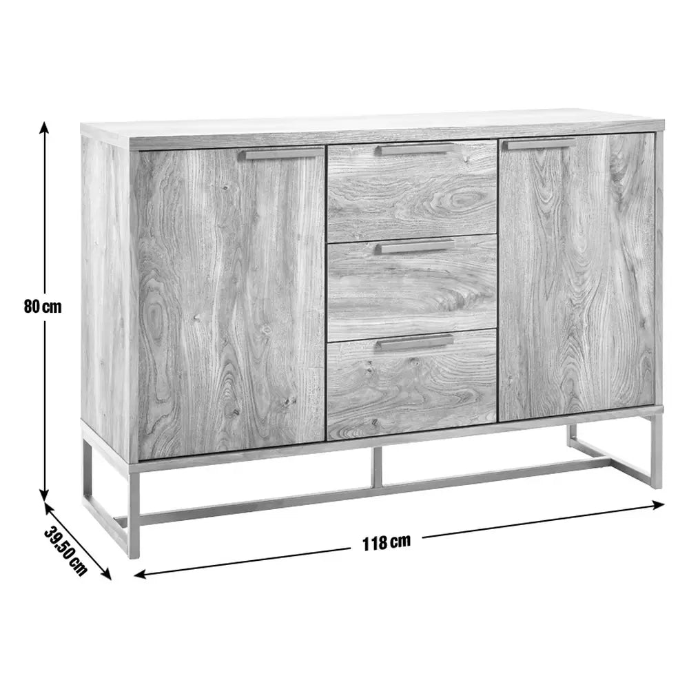Habitat Nomad 2 Door 3 Drawer Sideboard - Natural