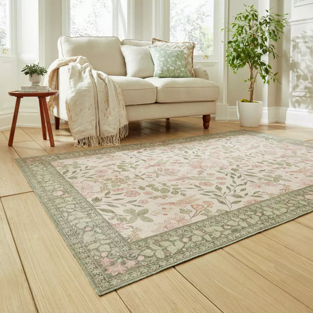Think Rugs Versailles Green Flatweave Rug - 61x230cm