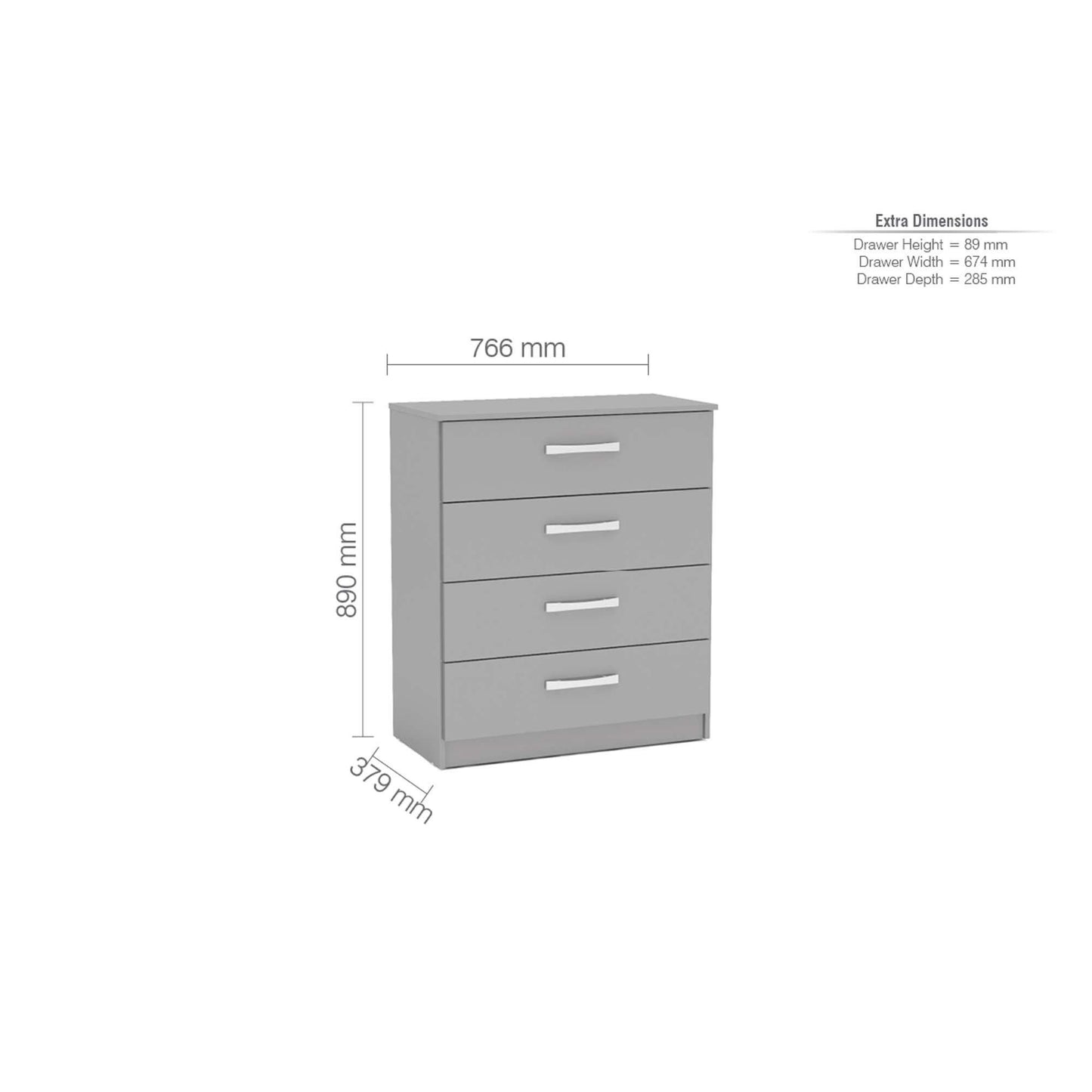 Birlea Lynx 4 Drawer Chest