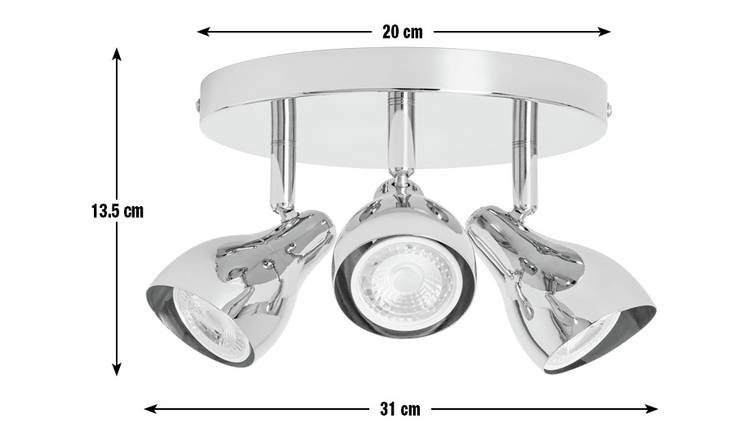 Argos Home Franklin 3 Light Spotlight - Chrome