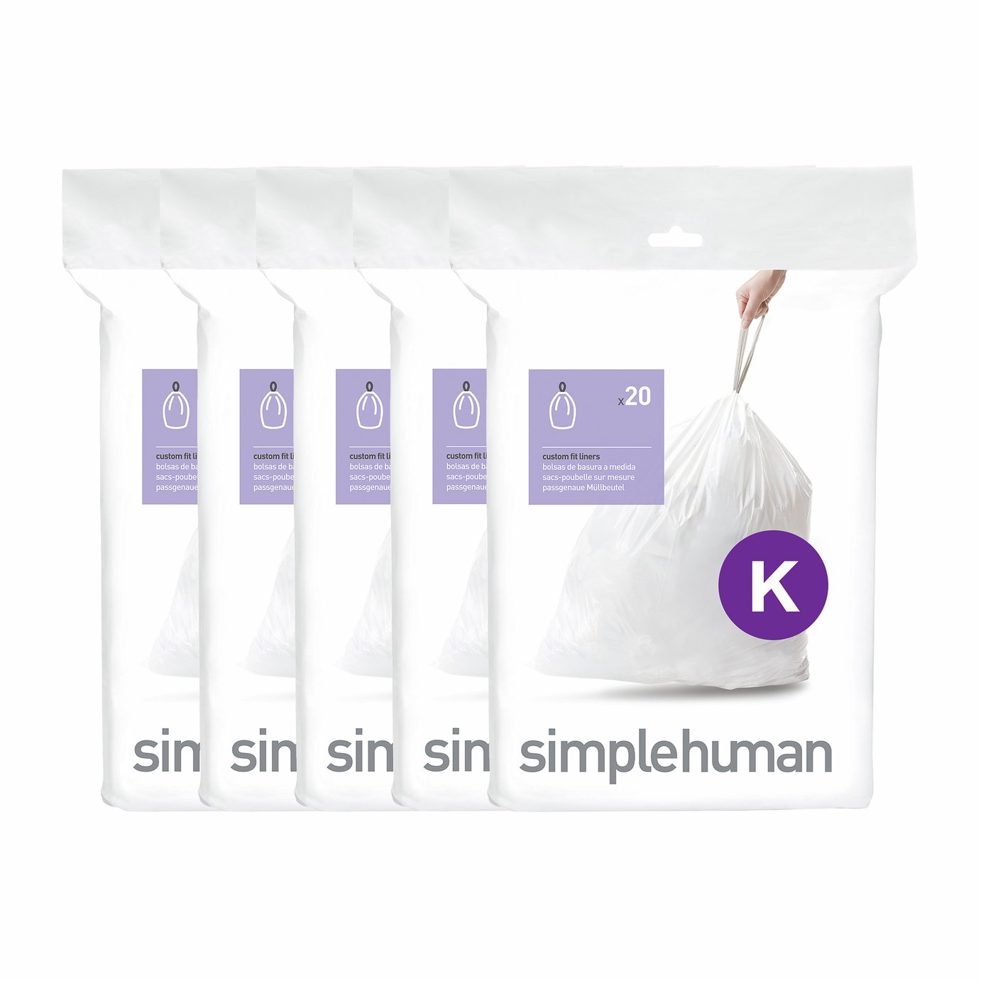 Simplehuman 45L Code K Bin Liners - Pack Of 100