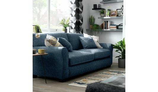 Argos Home Lisbon Fabric 4 Seater Sofa - Blue