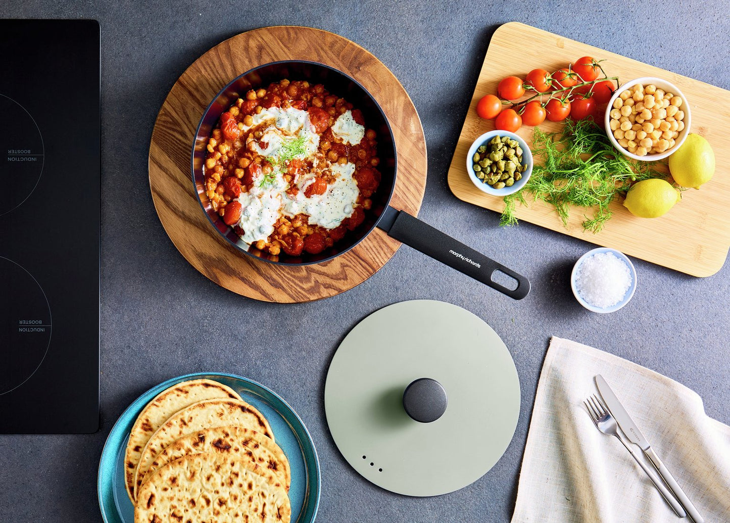 Morphy Richards 24cm Forged Aluminium Saute Pan - Green