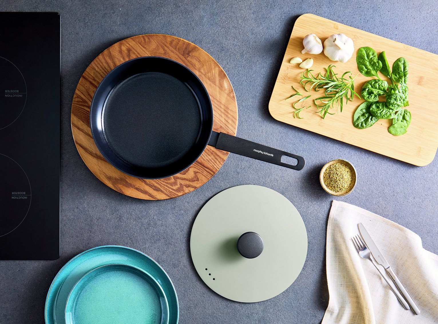 Morphy Richards 24cm Forged Aluminium Saute Pan - Green