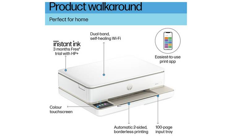 HP Envy 6120e Wireless Photo Printer & 3 Months Instant Ink