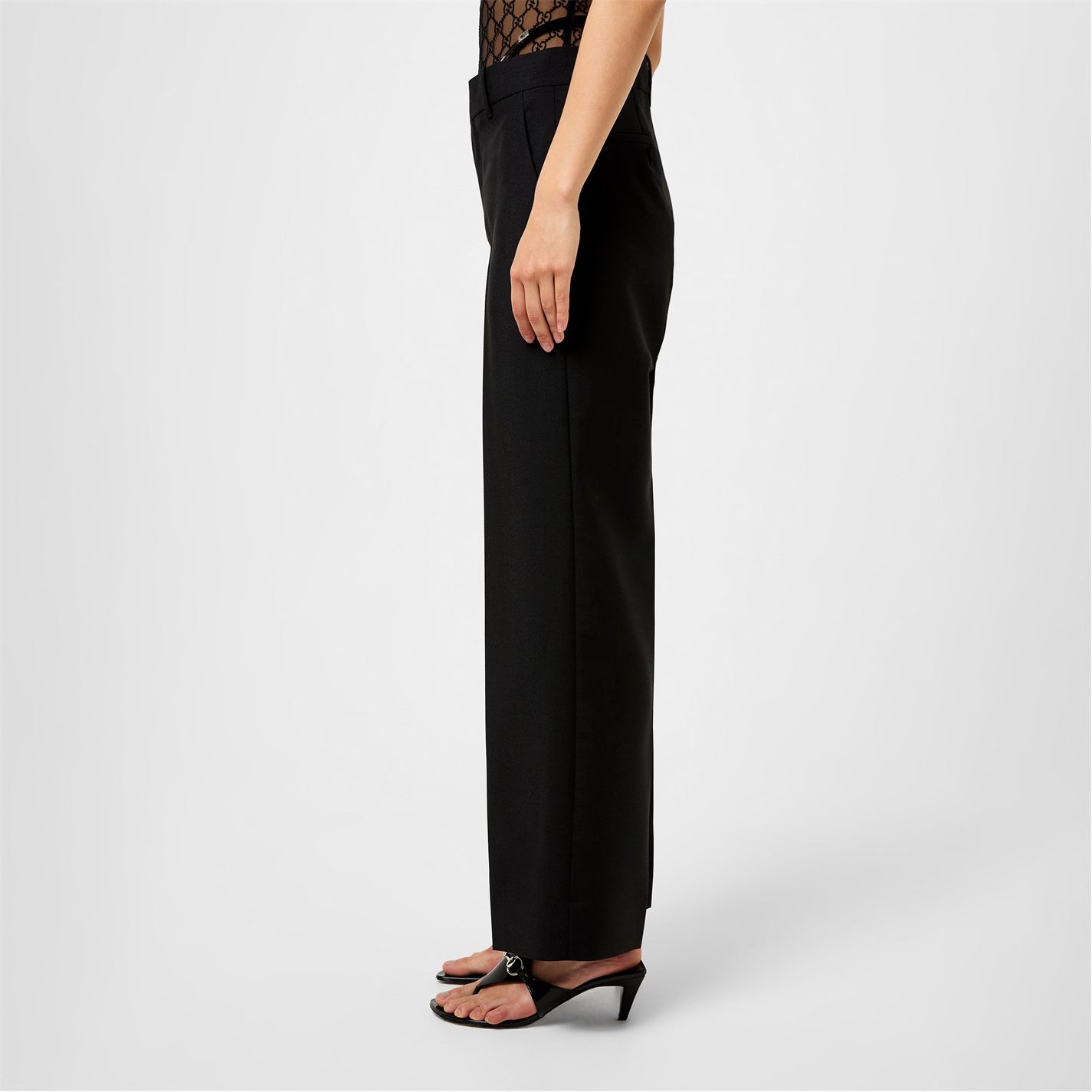Women's Plain Mohair Cutout Tailored Trousers