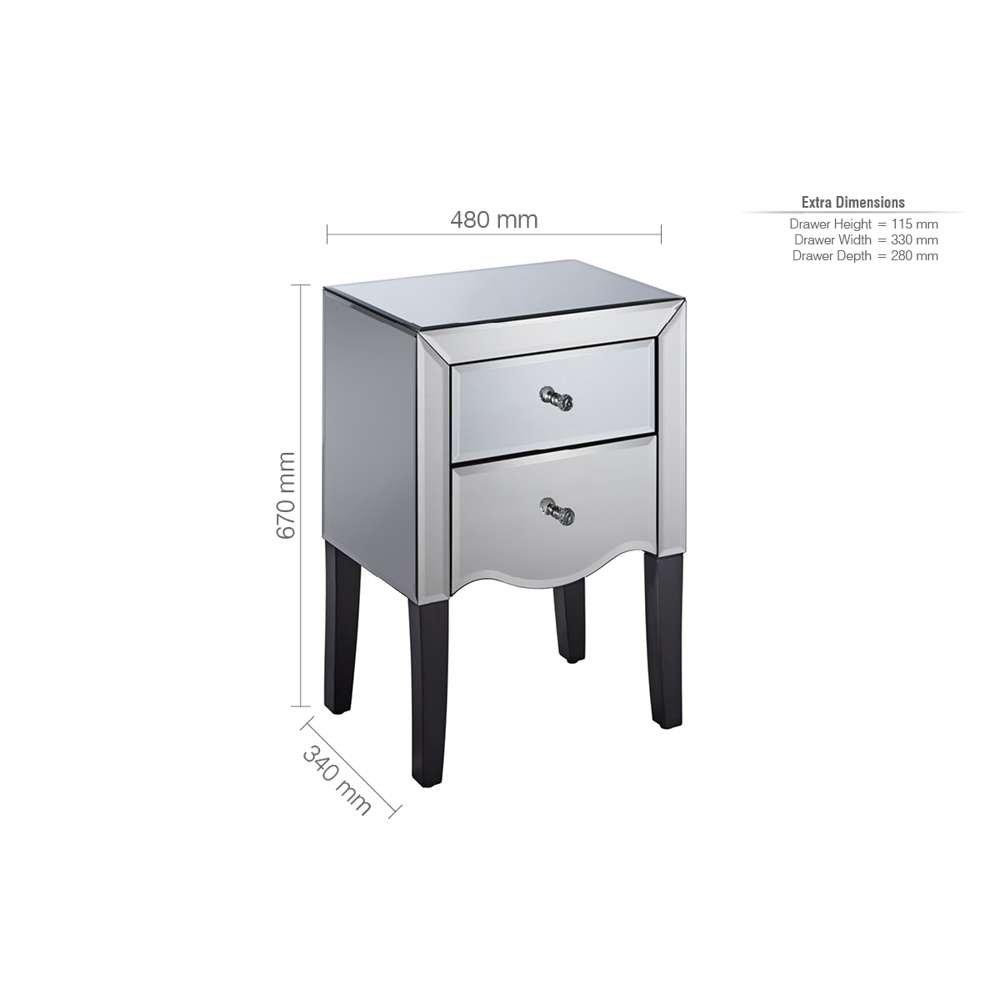 Birlea Palermo 2 Drawer Bedside Table