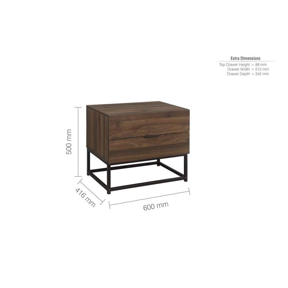 Birlea Houston 2 Drawer Bedside