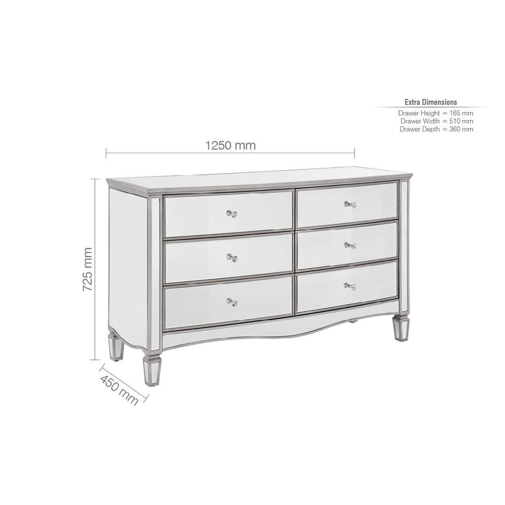 Birlea Elysee 6 Drawer Wide Chest