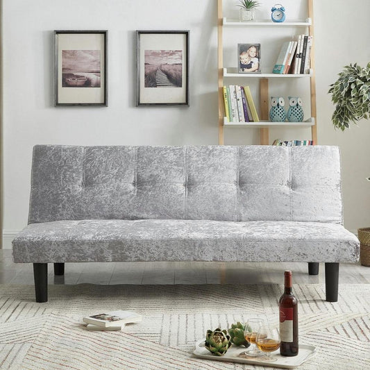 Single Crushed Velvet Sofa Bed Only