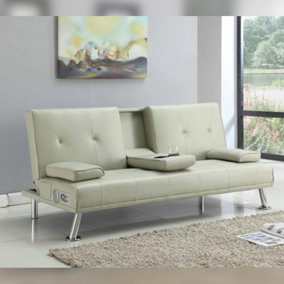 PU Leather Luxury Sofa Bed with Bluetooth