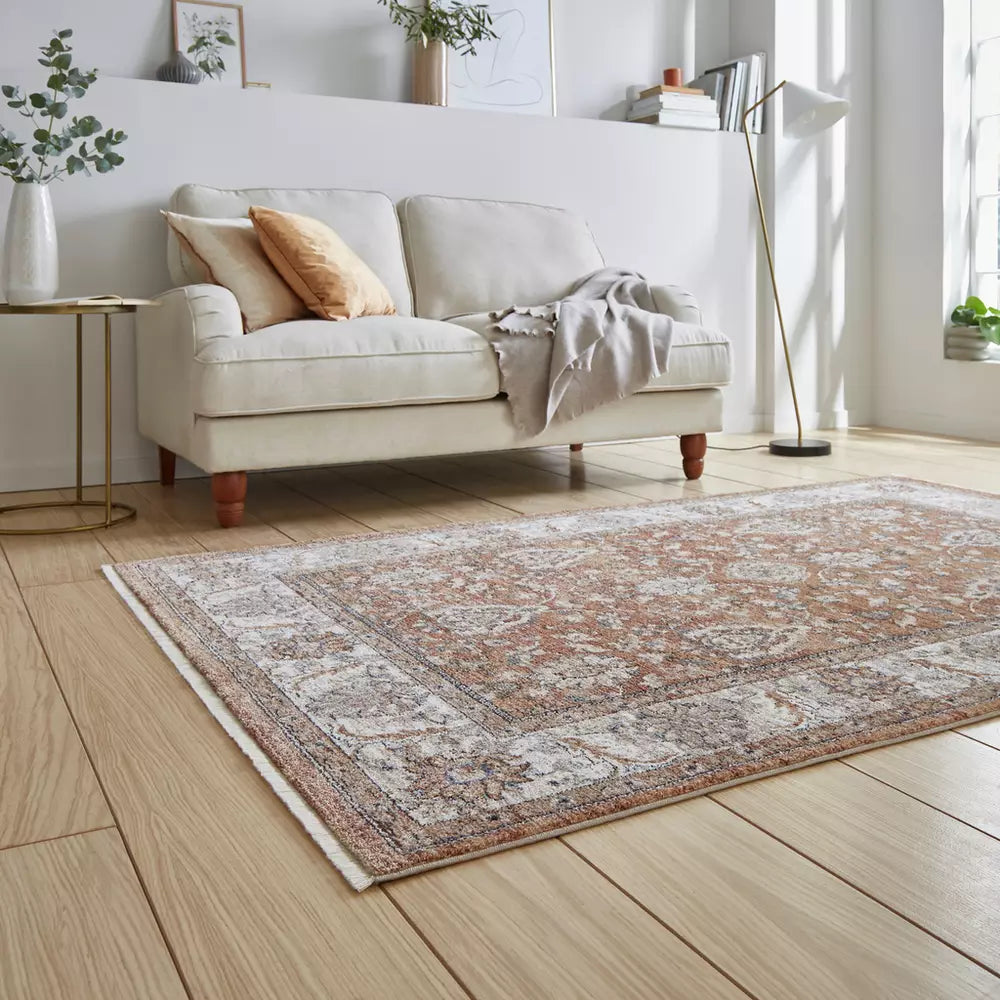 Think Rugs Vintage Terracotta Short Pile Rug - 120x170cm