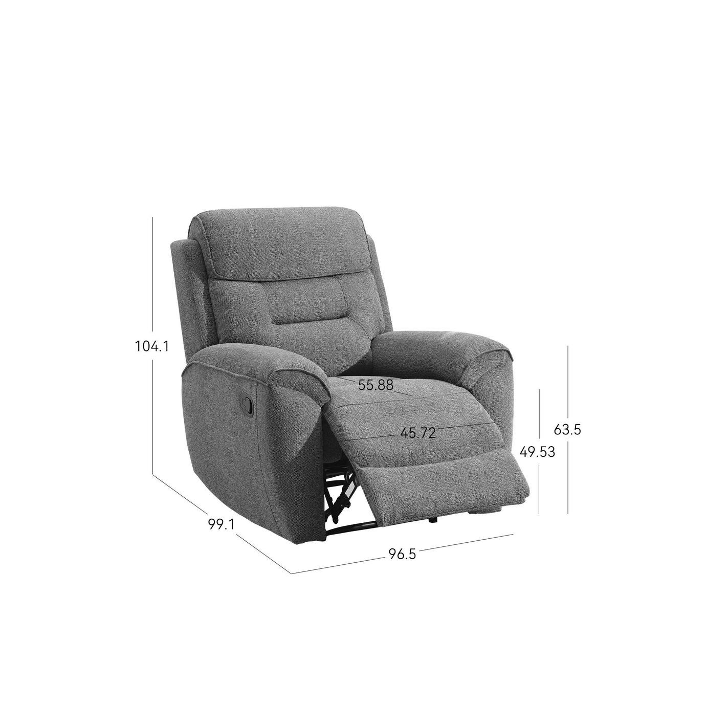 Sofa Source Huntington Fabric manual Recliner Chair - Grey