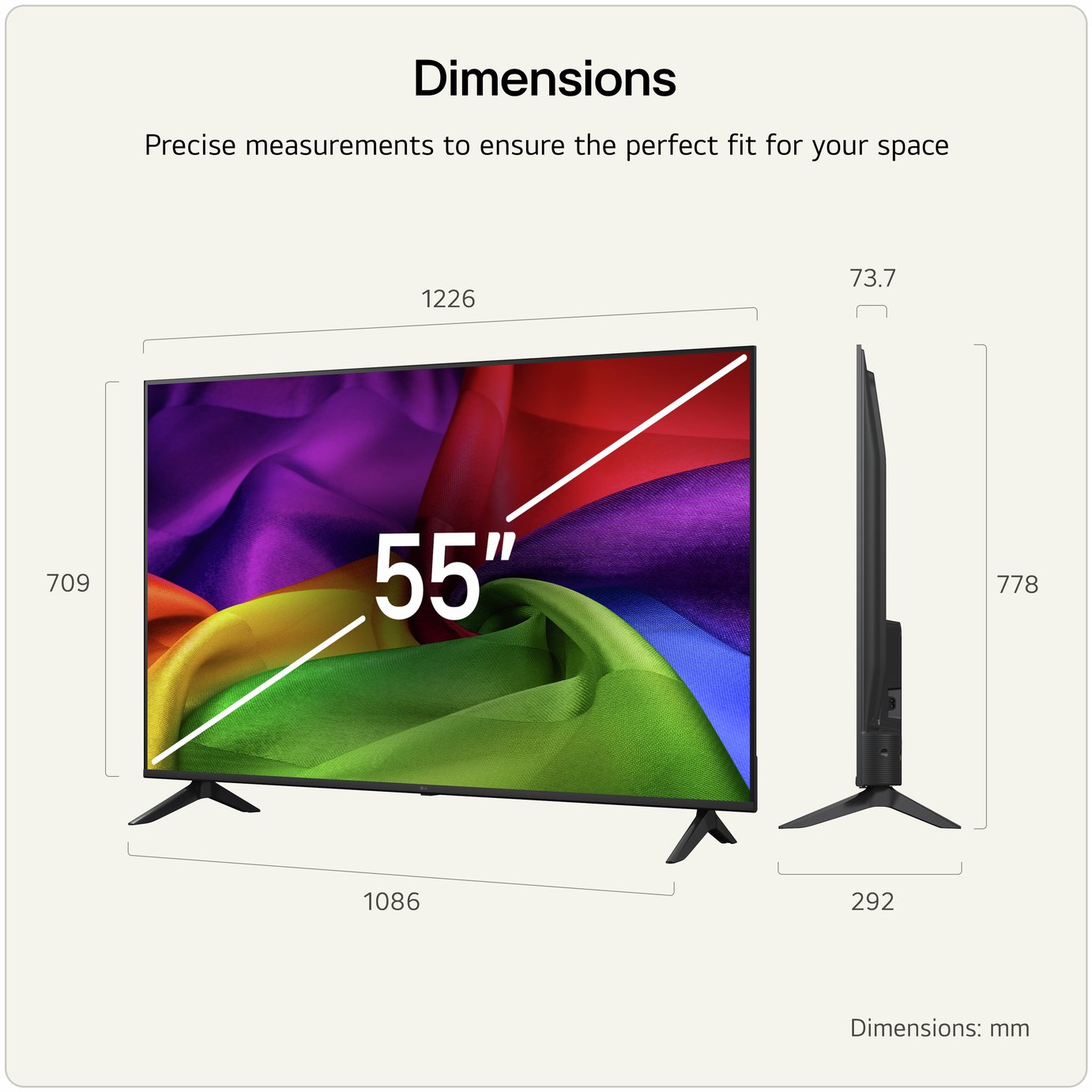 LG 55 Inch 55NU800B6LA Smart 4K UHD HDR LED Nano AI TV