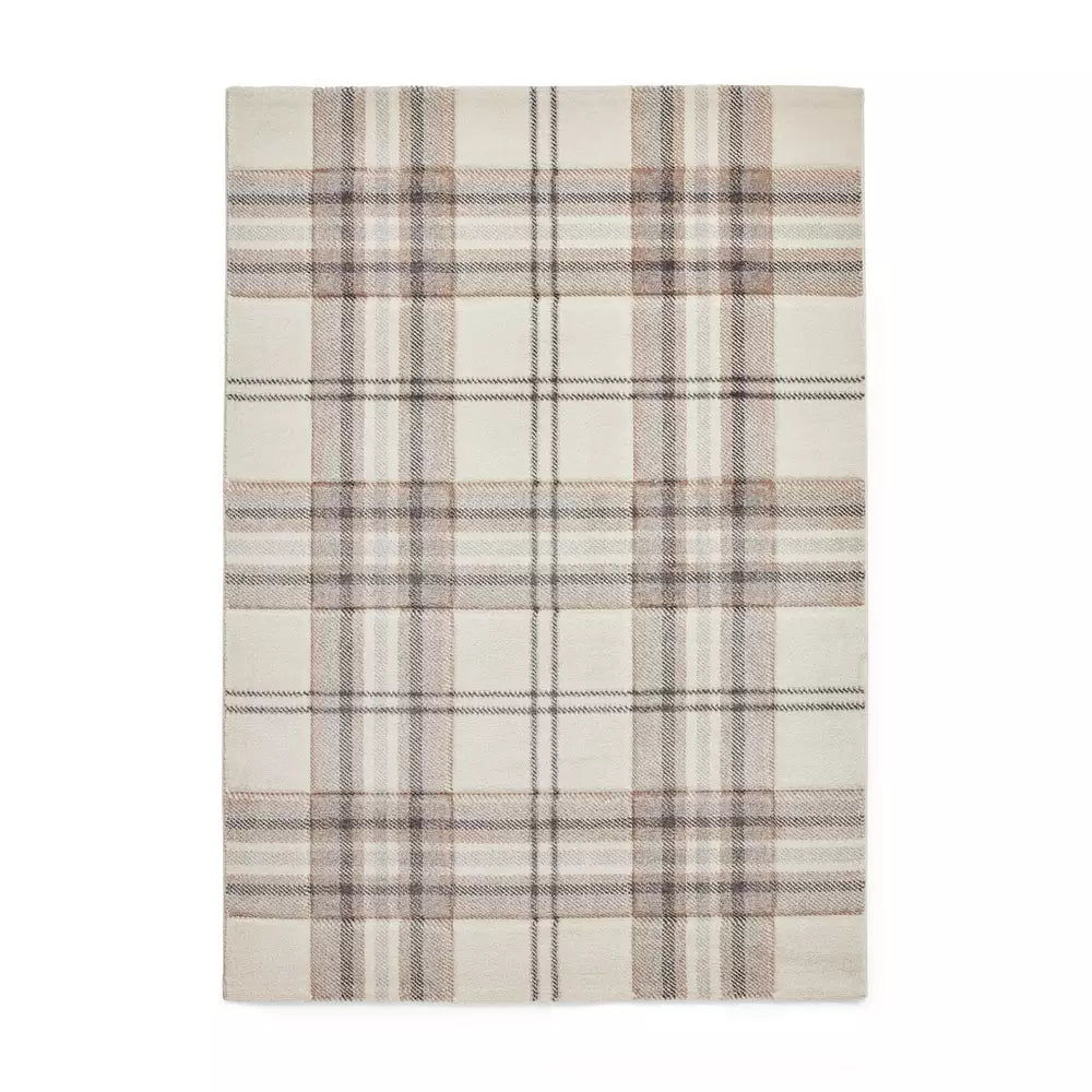 Catherine Lansfield Kelso Natural Short Pile Rug - 80x150cm