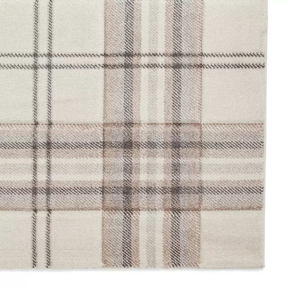 Catherine Lansfield Kelso Natural Short Pile Rug - 80x150cm