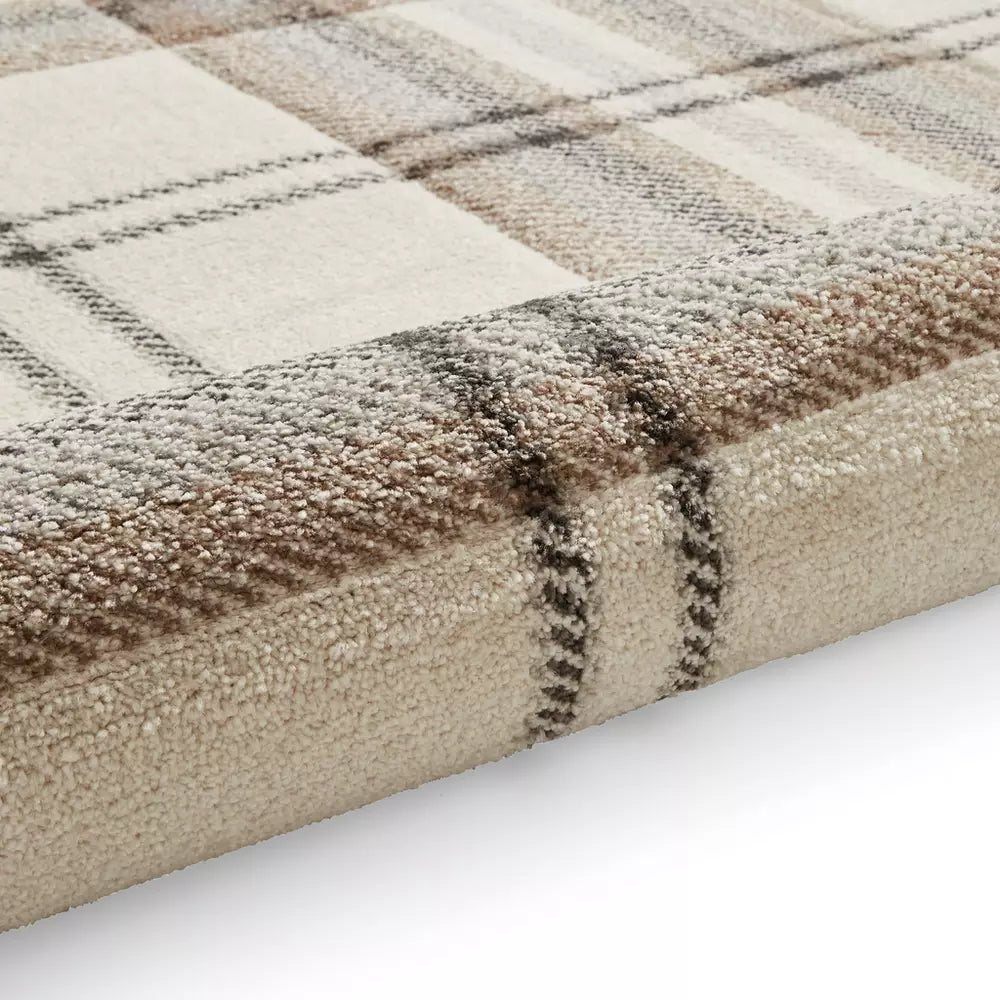 Catherine Lansfield Kelso Natural Short Pile Rug - 80x150cm