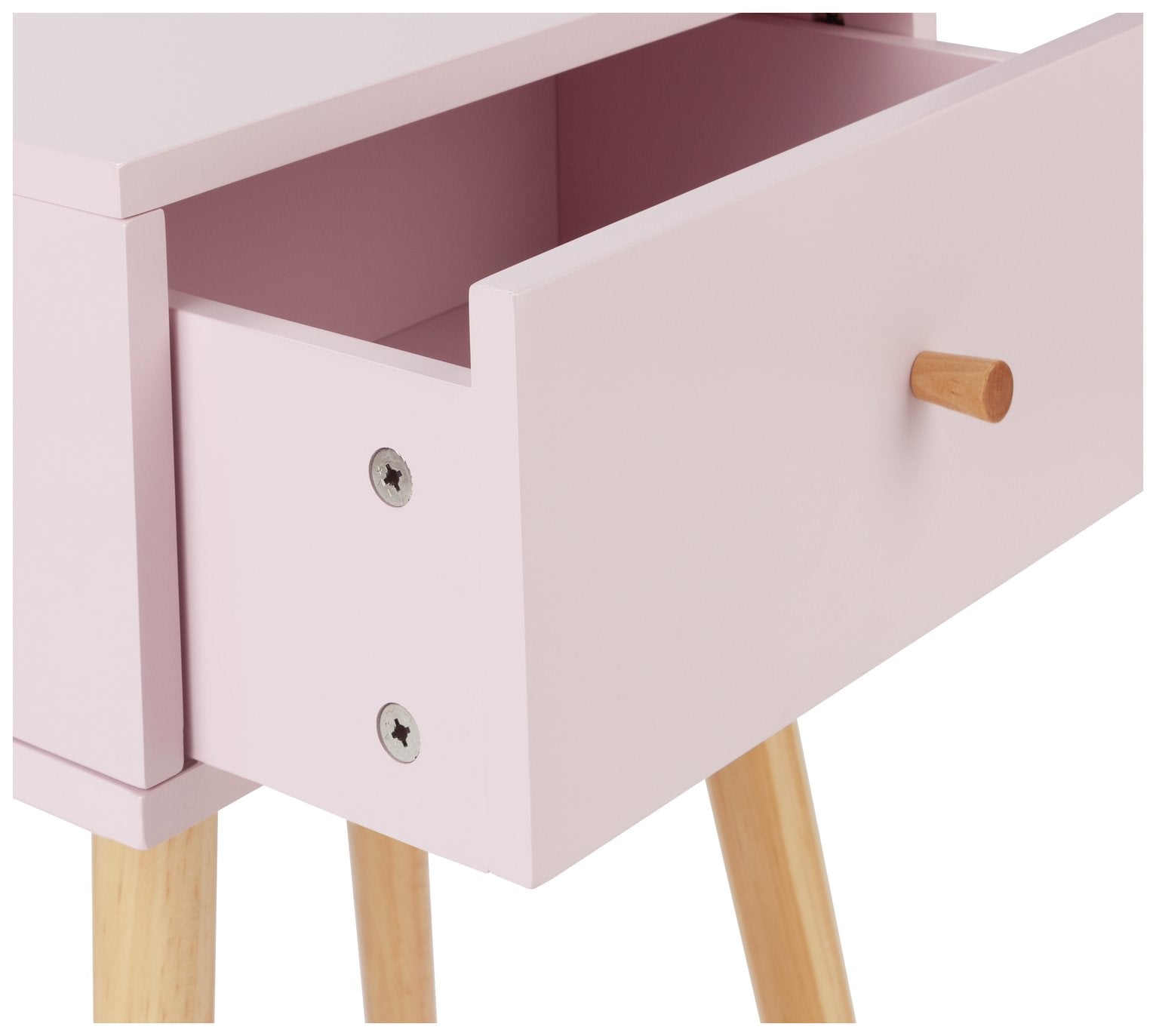 Habitat Otto 1 Drawer Bedside Table - Pink
