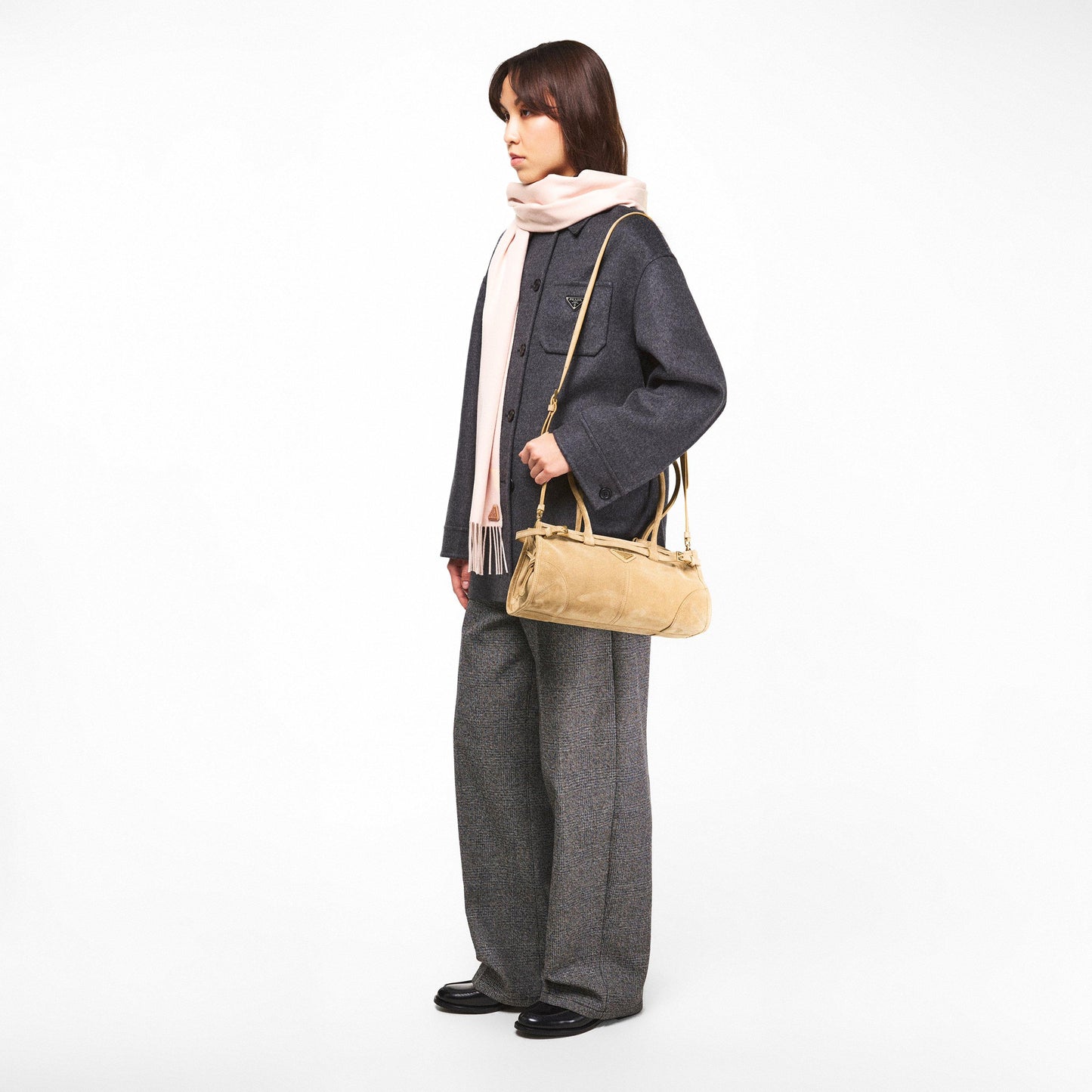 Prada Bonnie Medium Suede Handbag