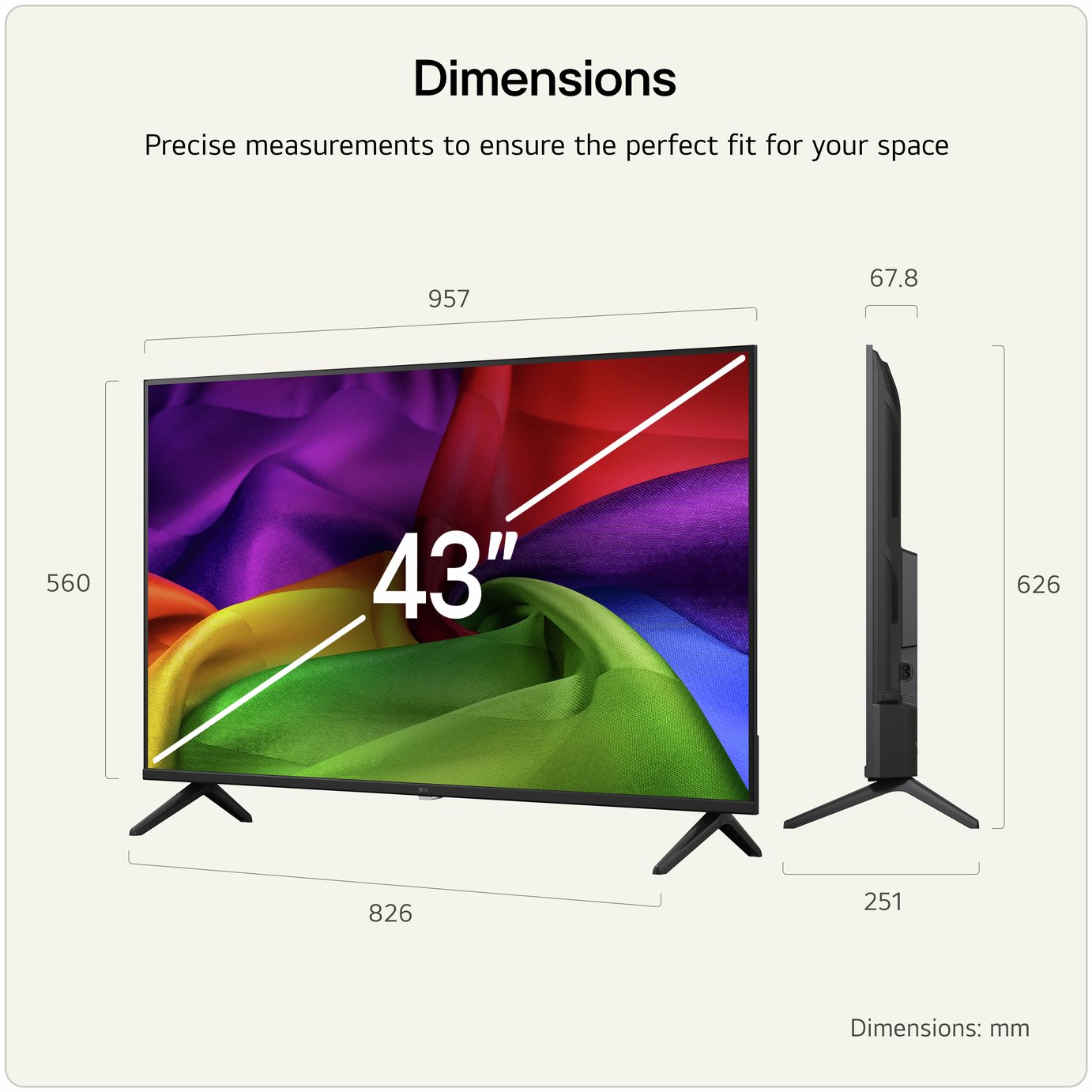LG 43 Inch 43NU800B6LC Smart 4K UHD HDR LED Nano AI TV