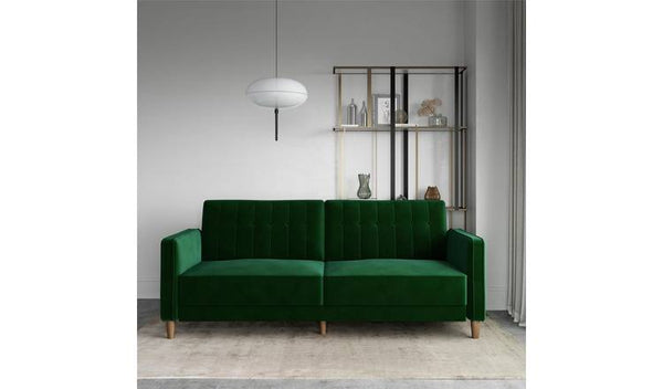 Dorel Pin Velvet Sofa Bed - Green