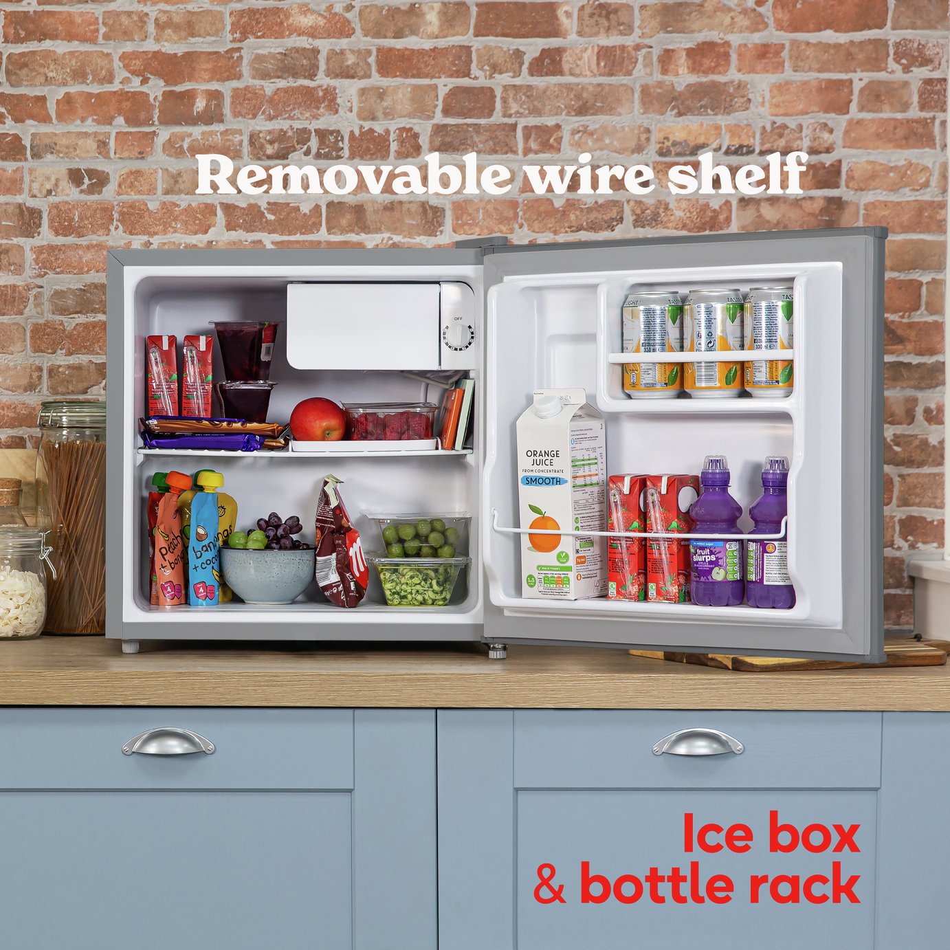 Russell Hobbs RHTTF0E1SS Table Top Fridge - Silver