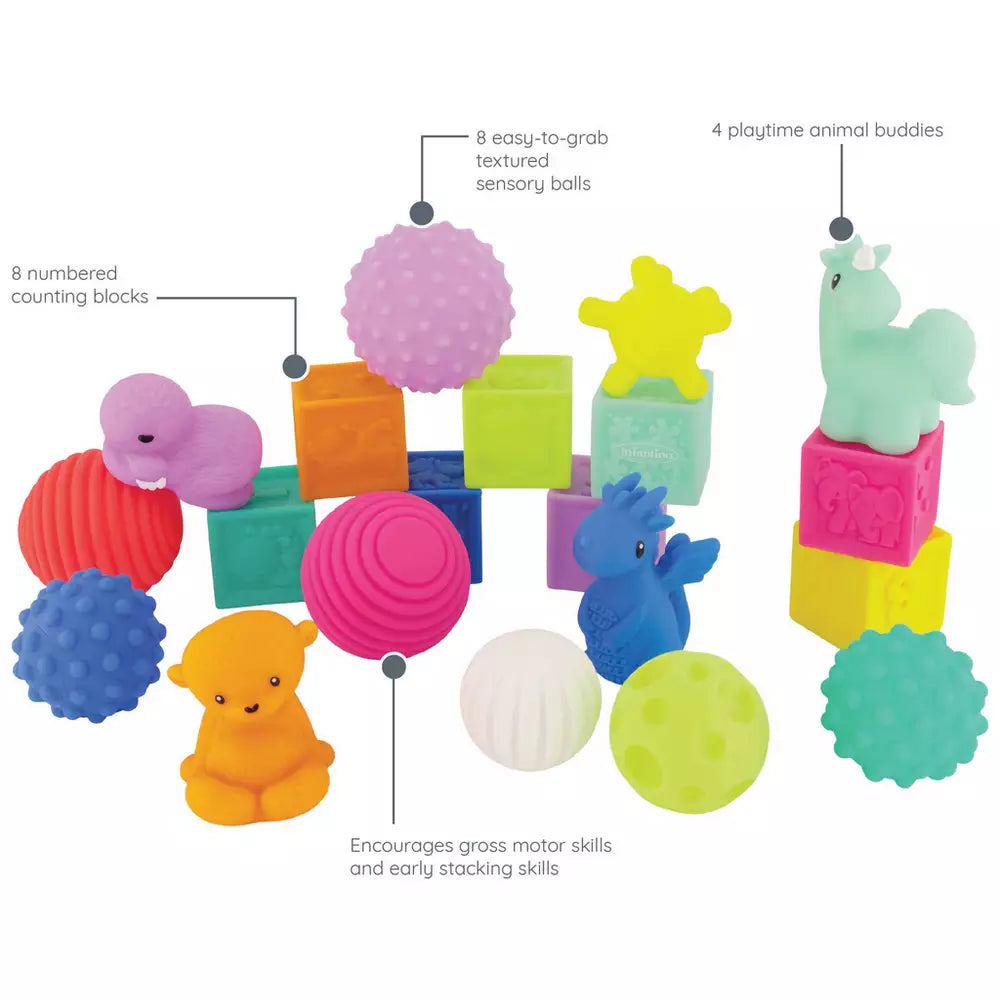 Infantino Playtime Pals & Sensory Shapes Activity Toy Set