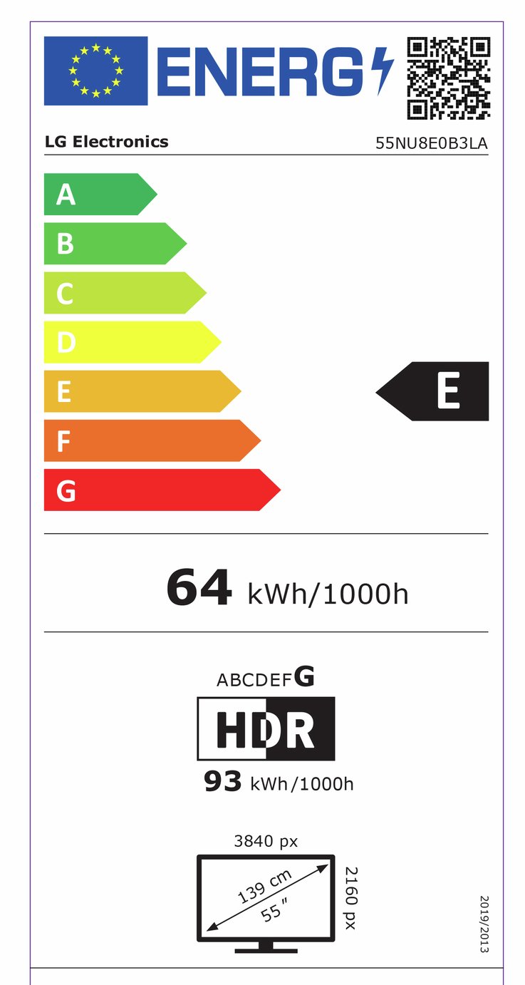 LG 55 Inch 55NU8E0B3LA Smart 4k UHD HDR LED Nano AI TV