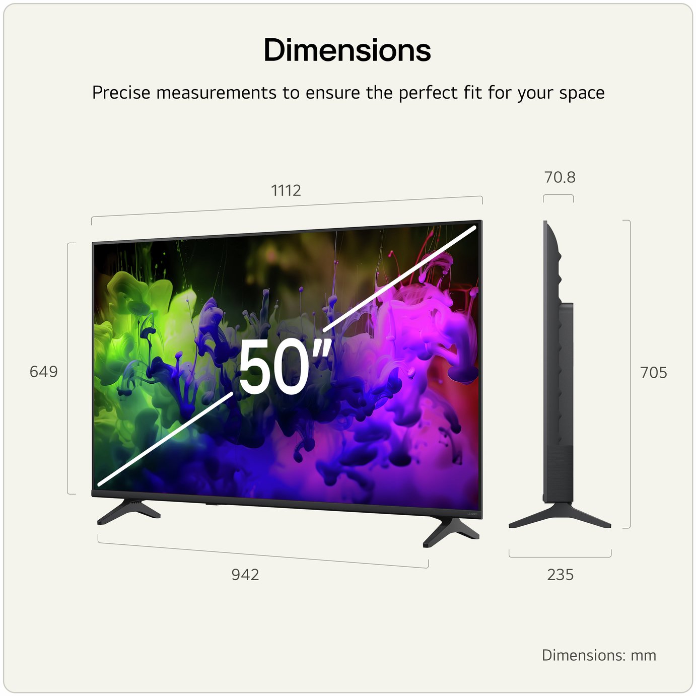 LG 50 Inch 50QNED7EB3C Smart 4K UHD HDR Mini LED AI TV
