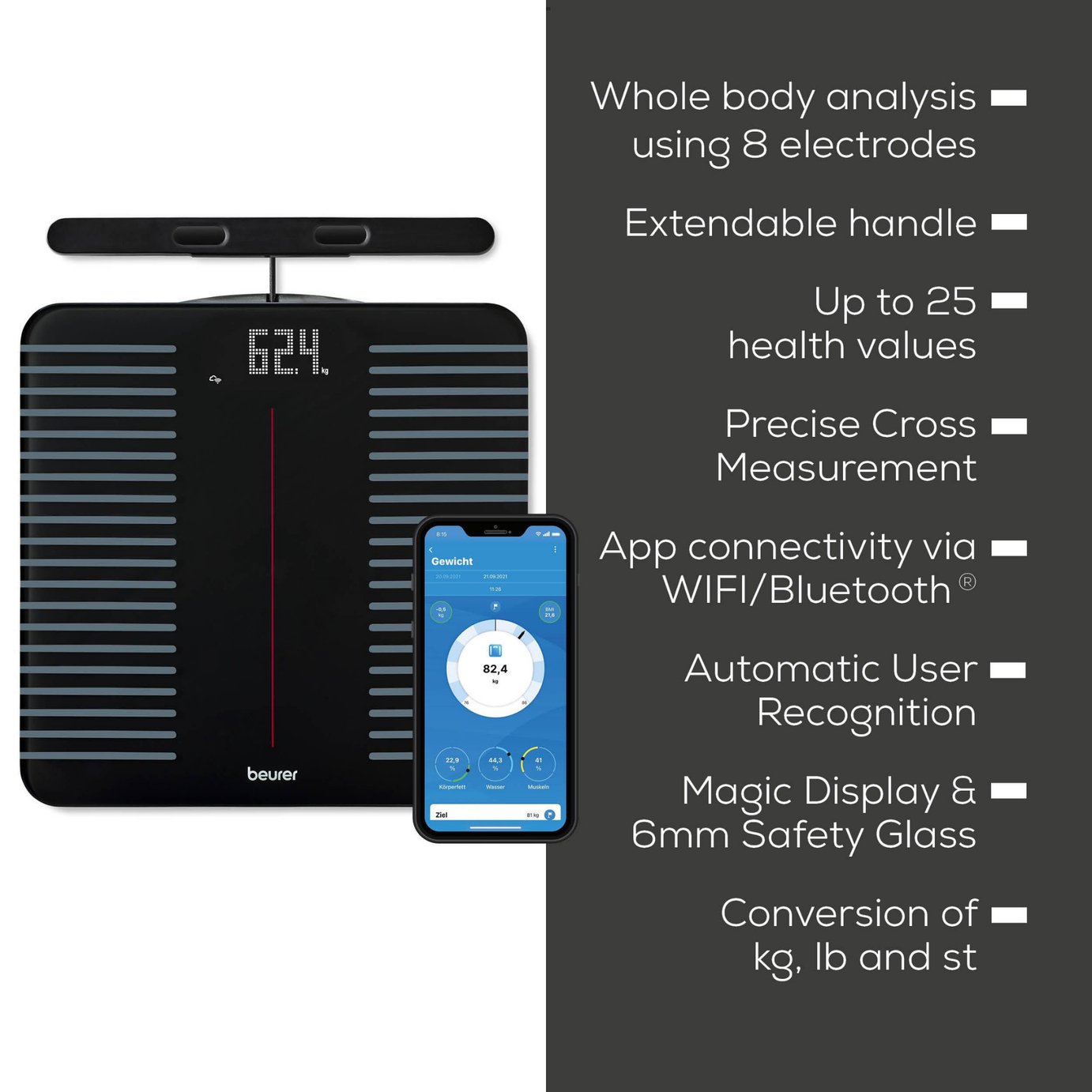 Beurer Smart Body Composition Scale - Black