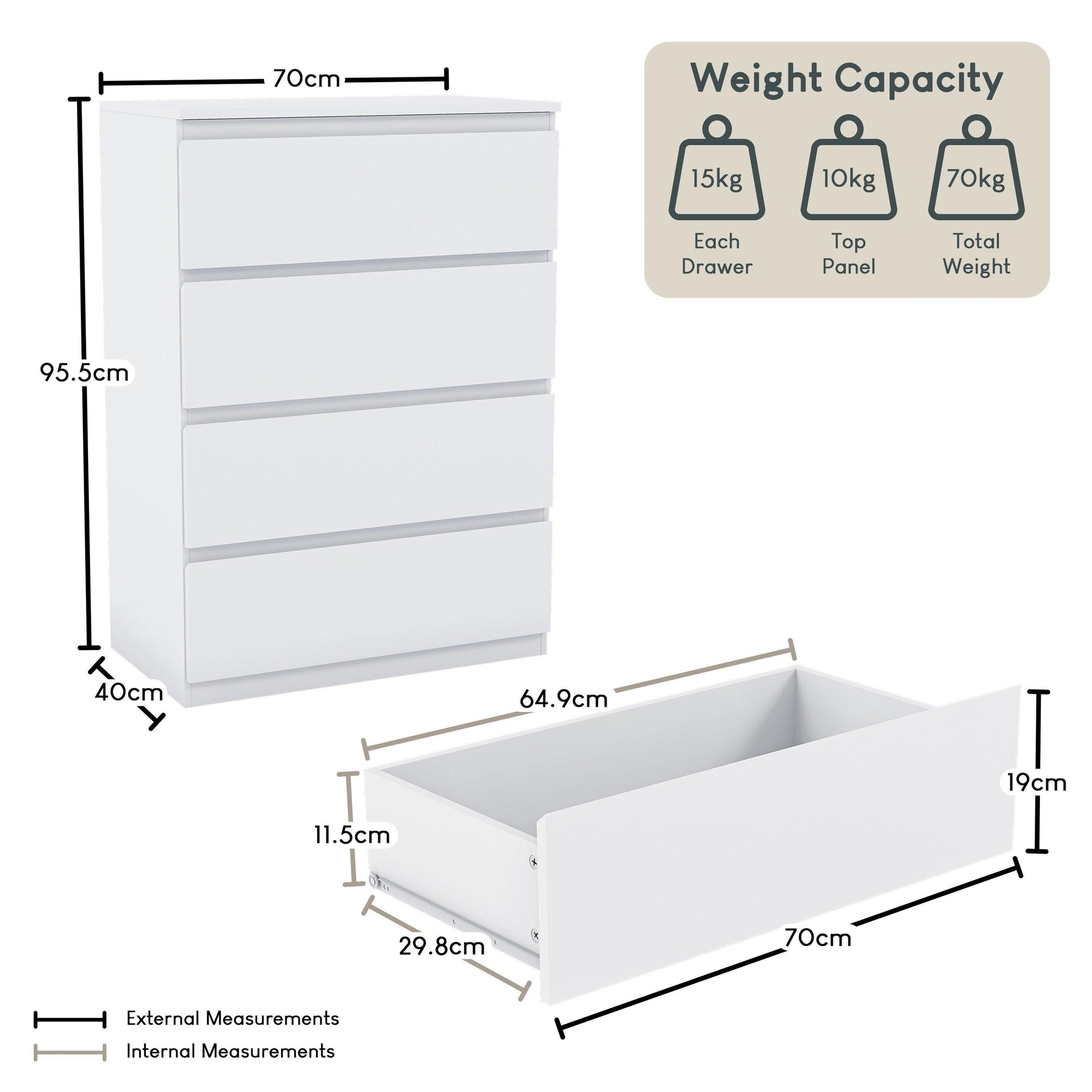 Lassic Vida Designs Denver 4 Drawer Chest