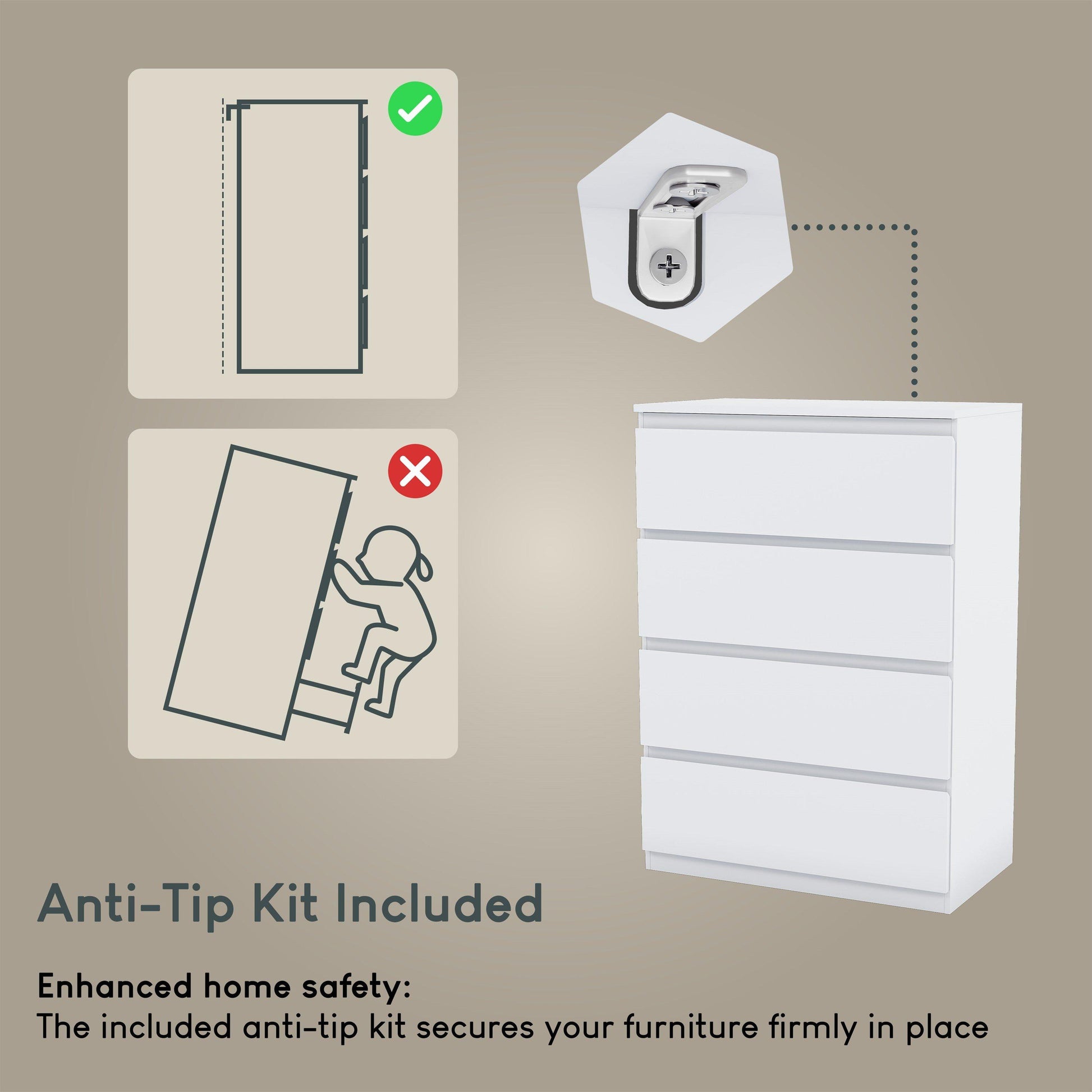 Lassic Vida Designs Denver 4 Drawer Chest