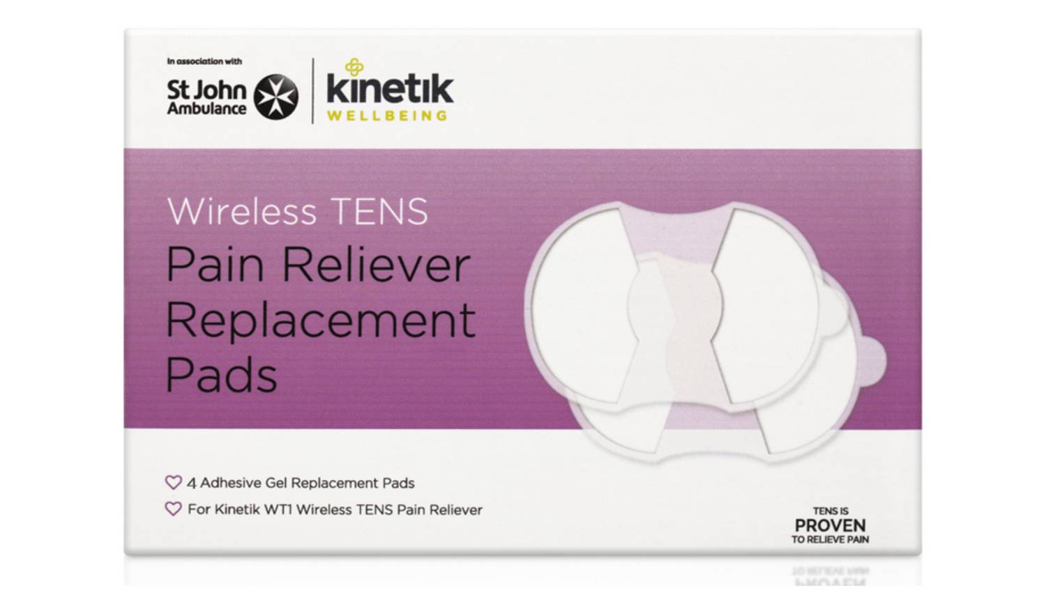 Kinetik Wellbeing Wireless TENS Replacement Pads (4) WTRP1/T