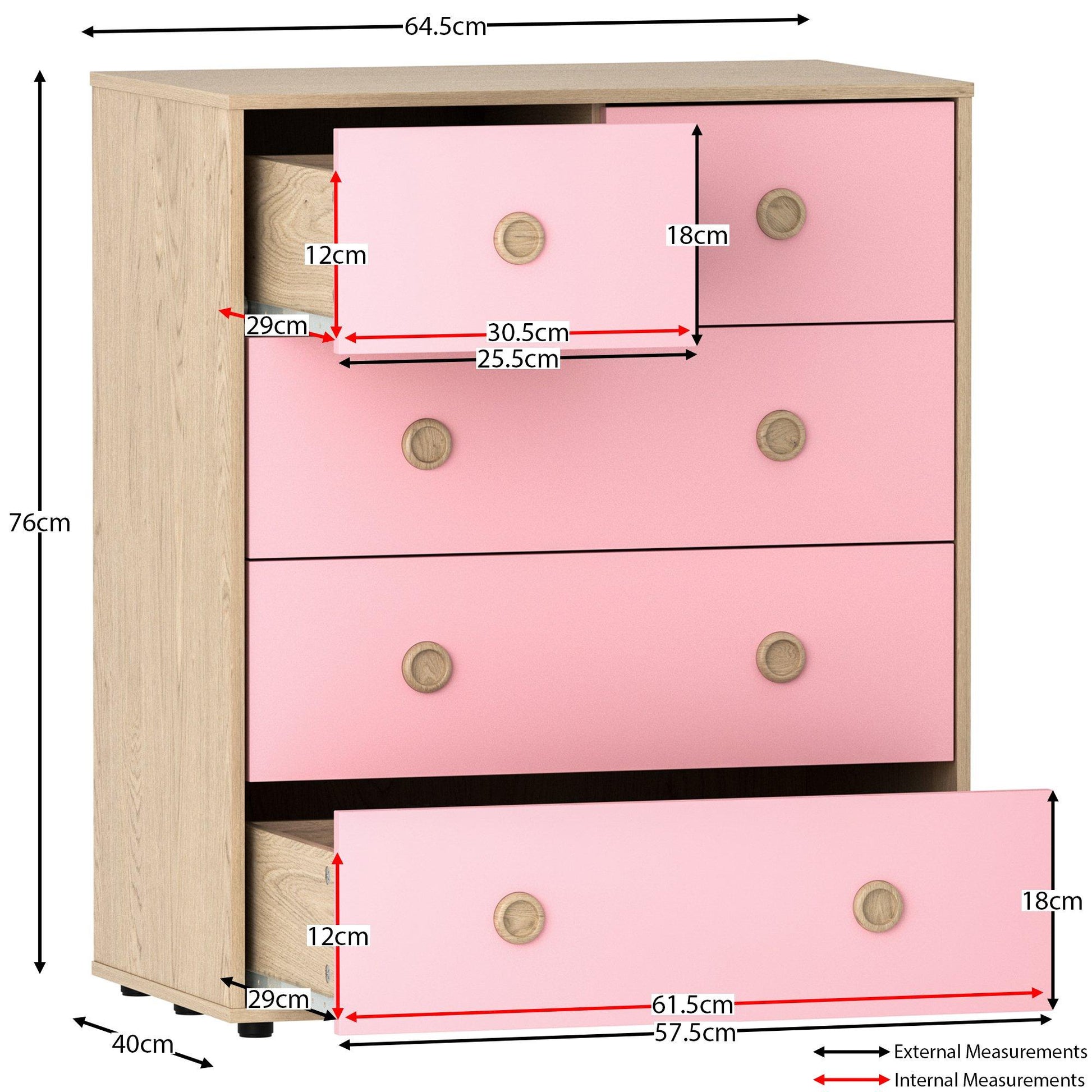 Lassic Junior Vida Neptune 5 Drawer Chest