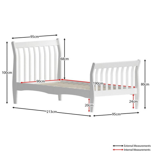 Lassic Junior Vida Orion Single Sleigh Bed